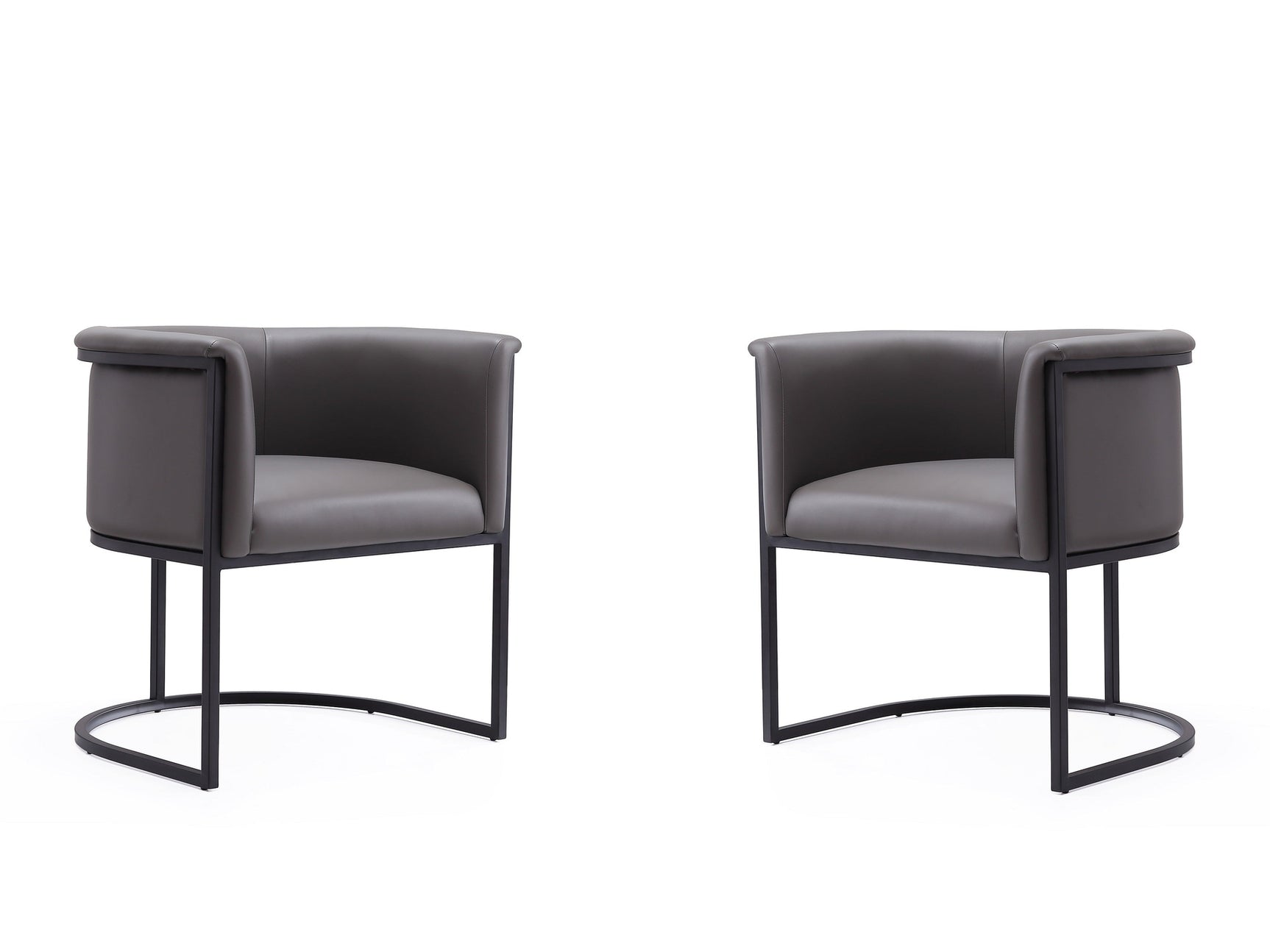 Cosmopolitan Dining Chair in Pebble and Black (set of 2) - Ornate Home