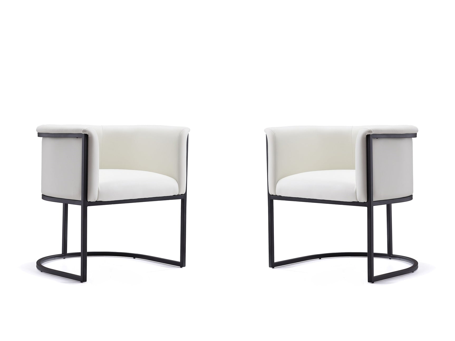 Cosmopolitan Dining Chair in White and Black (set of 2) - Ornate Home