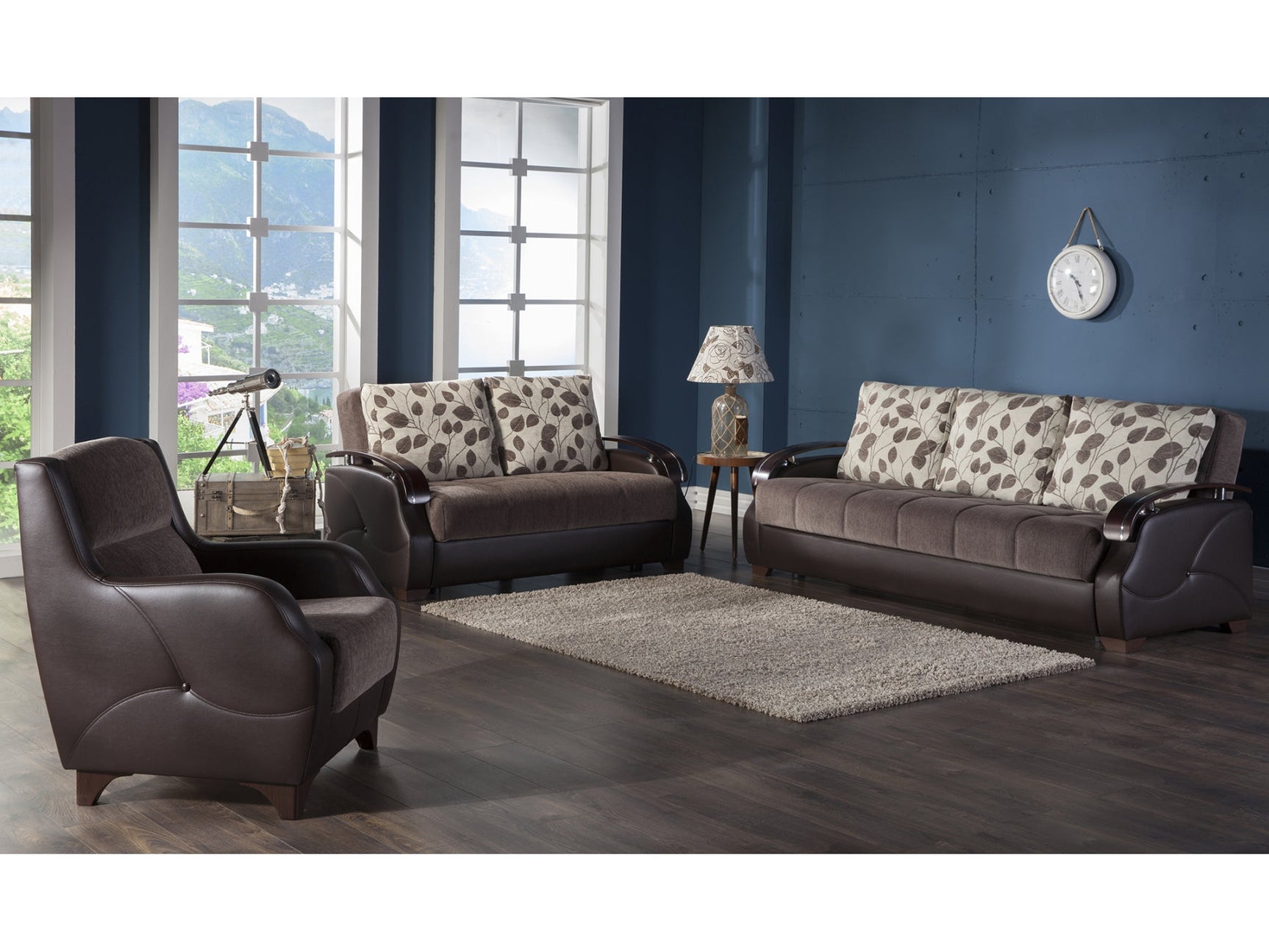 Costa Armony Brown Living Room Set / 3pc - Ornate Home
