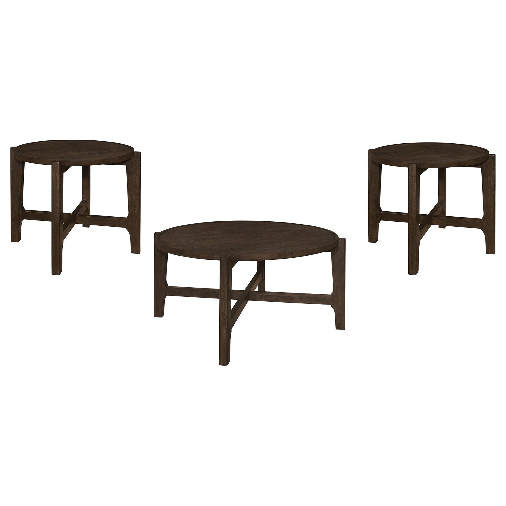 Cota Dark Brown 3-piece Solid Wood Coffee and End Table Set - Ornate Home