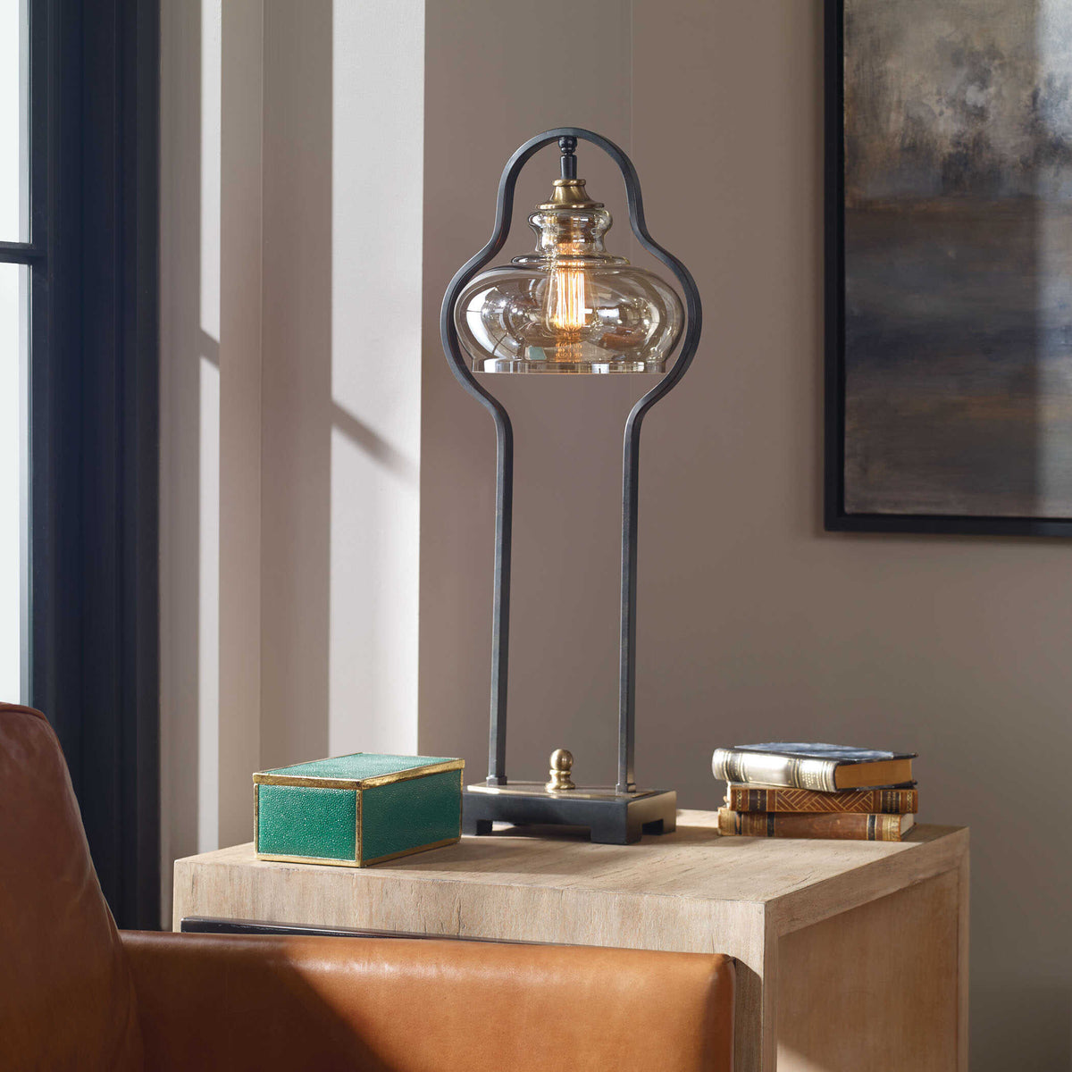 Cotulla Aged Black Desk Lamp - Ornate Home