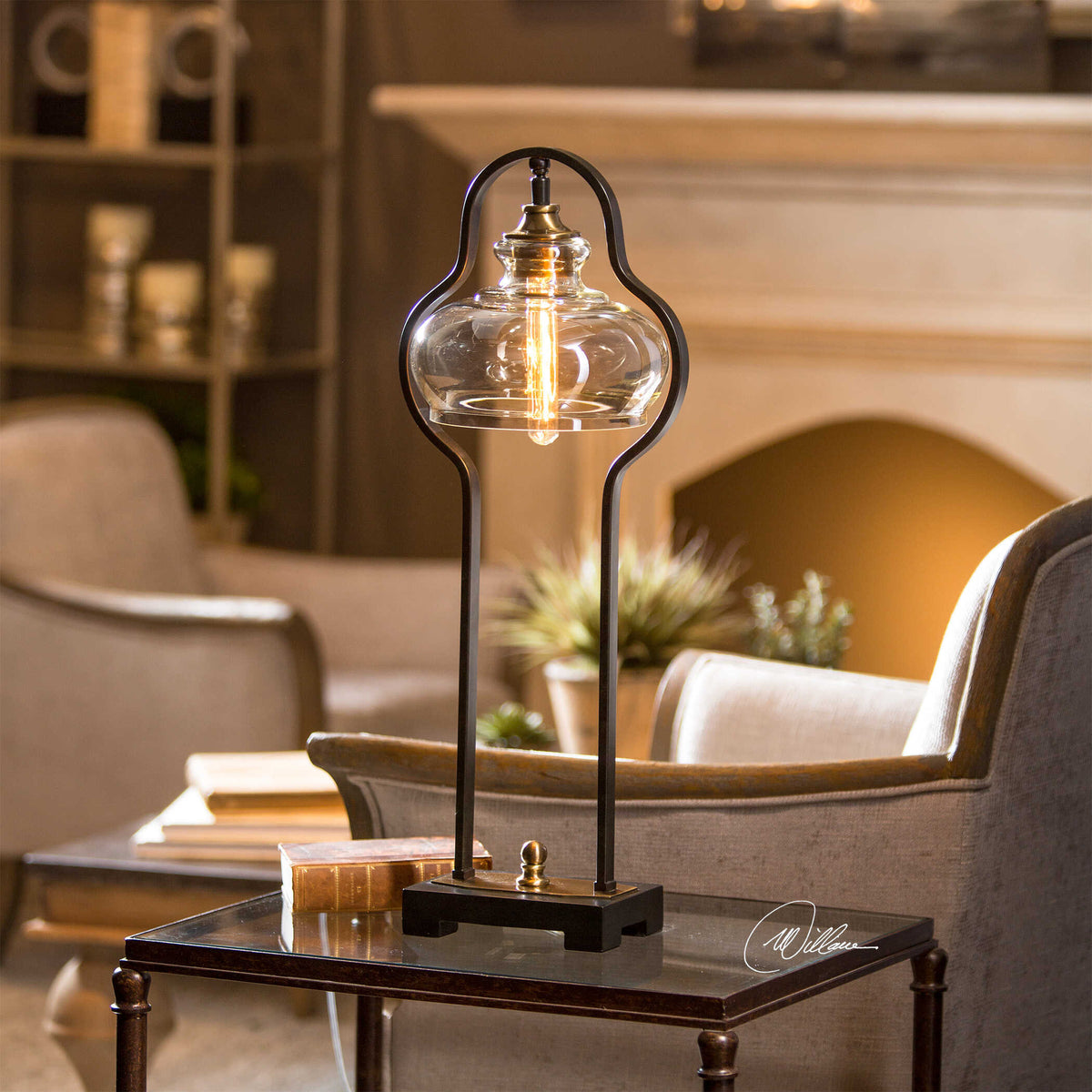 Cotulla Aged Black Desk Lamp - Ornate Home