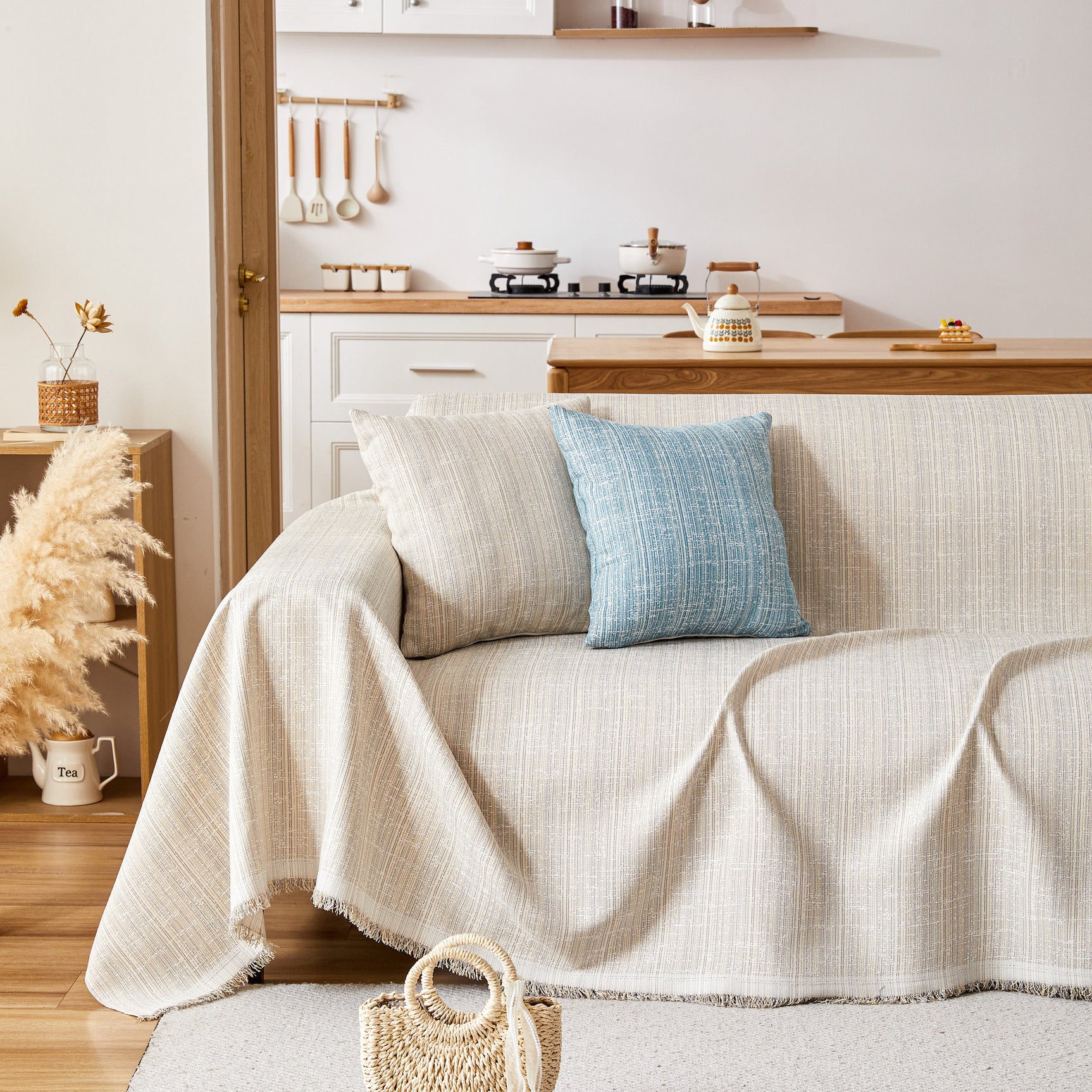 Couch Cover Blanket Couch Covers for Most Shape Sofas Washable Durable Sofa Throw Cover with Tassels - Ornate Home