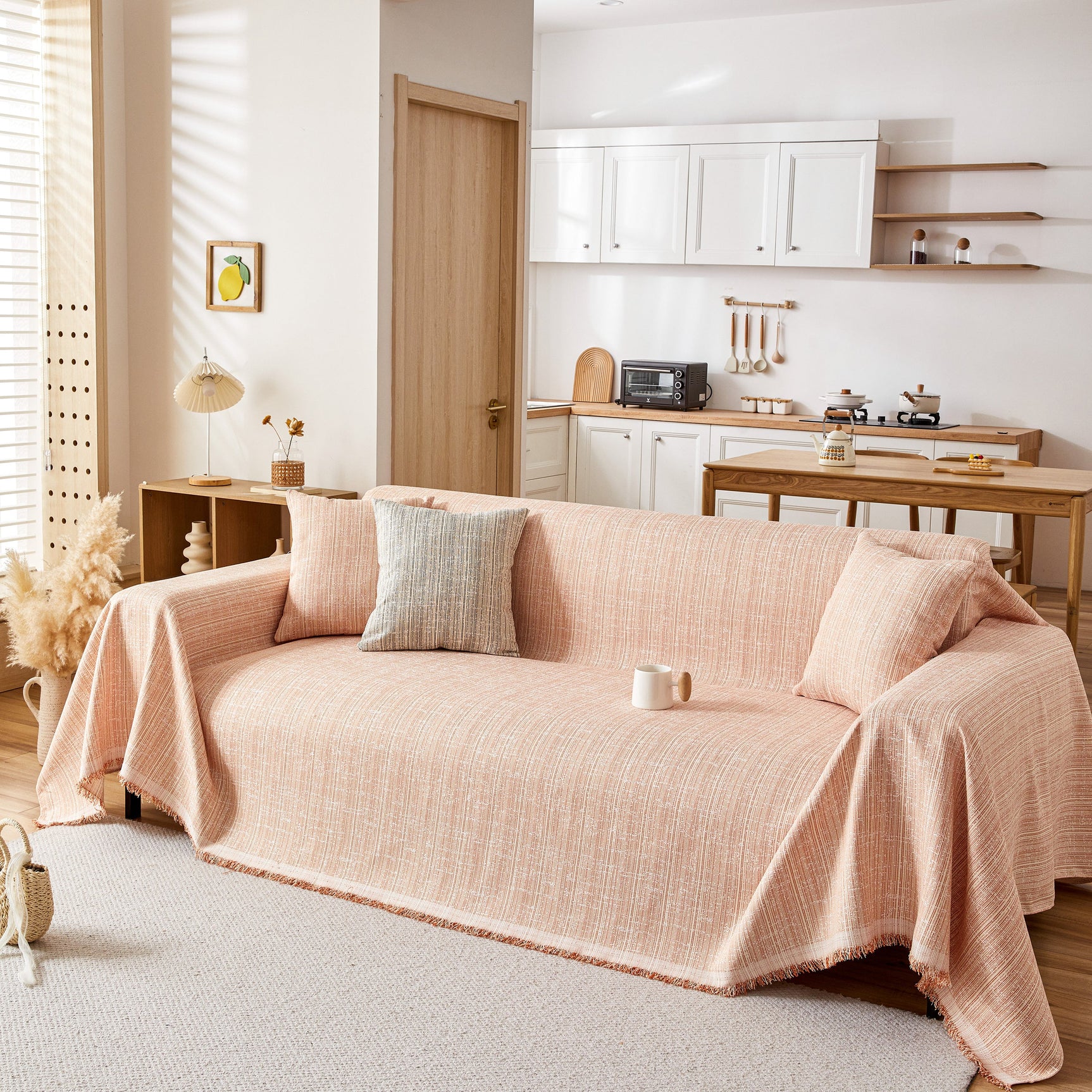 Couch Cover Blanket Couch Covers for Most Shape Sofas Washable Durable Sofa Throw Cover with Tassels - Ornate Home