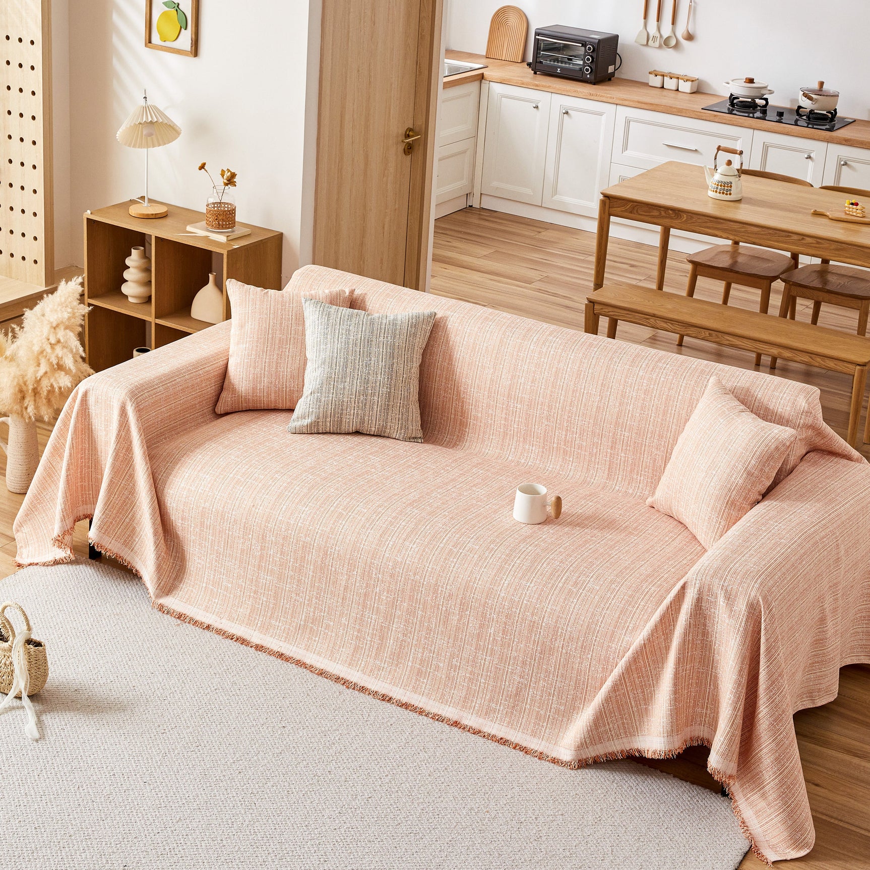 Couch Cover Blanket Couch Covers for Most Shape Sofas Washable Durable Sofa Throw Cover with Tassels - Ornate Home