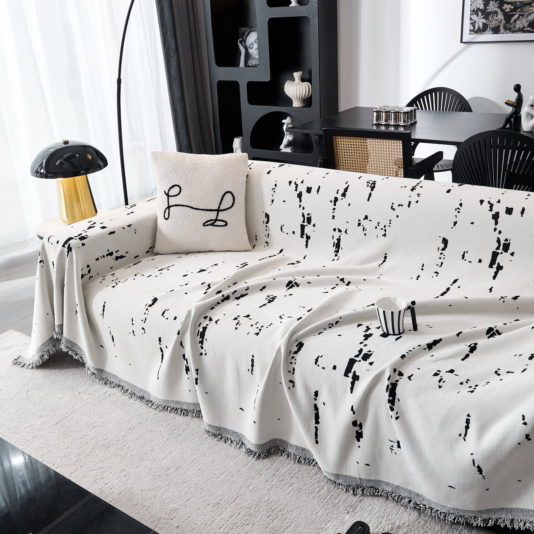 Couch Cover Reversible Chenille Sofa Slipcover for Sectional Multi-Use Decorative Couch Protector - Ornate Home