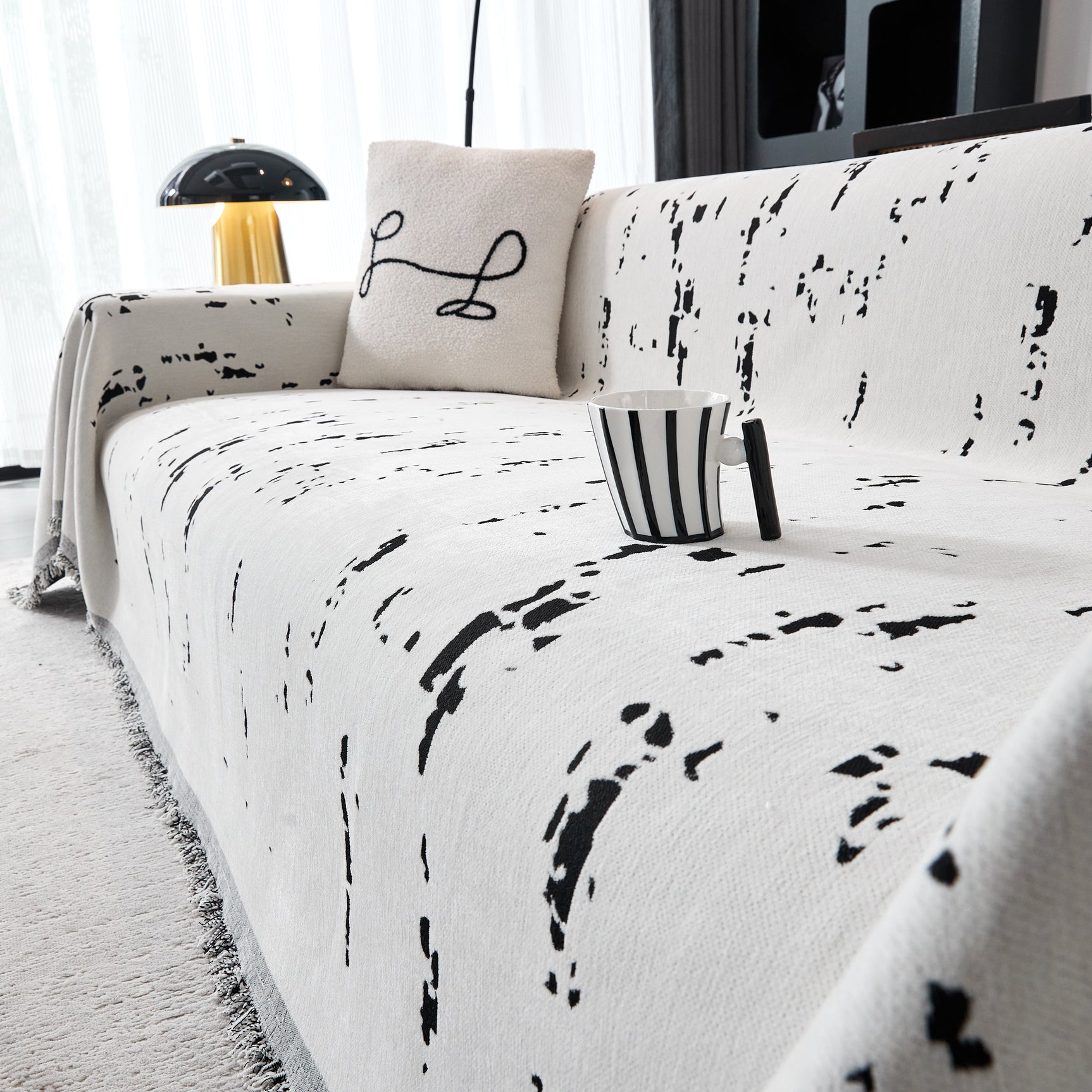 Couch Cover Reversible Chenille Sofa Slipcover for Sectional Multi-Use Decorative Couch Protector - Ornate Home