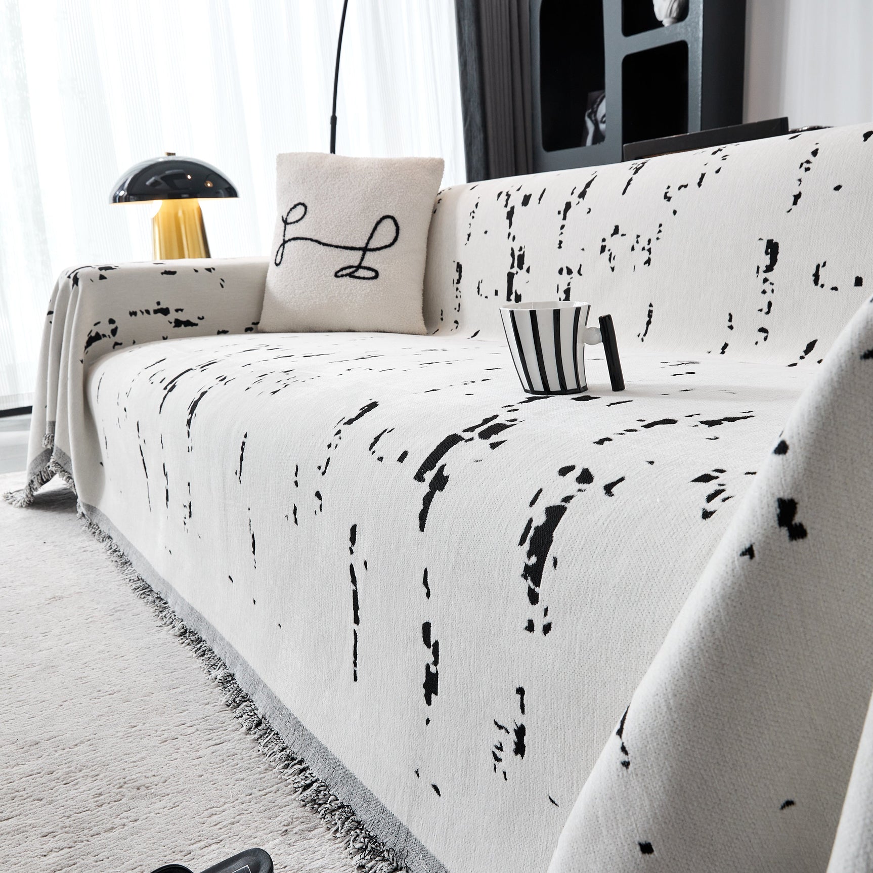 Couch Cover Reversible Chenille Sofa Slipcover for Sectional Multi-Use Decorative Couch Protector - Ornate Home