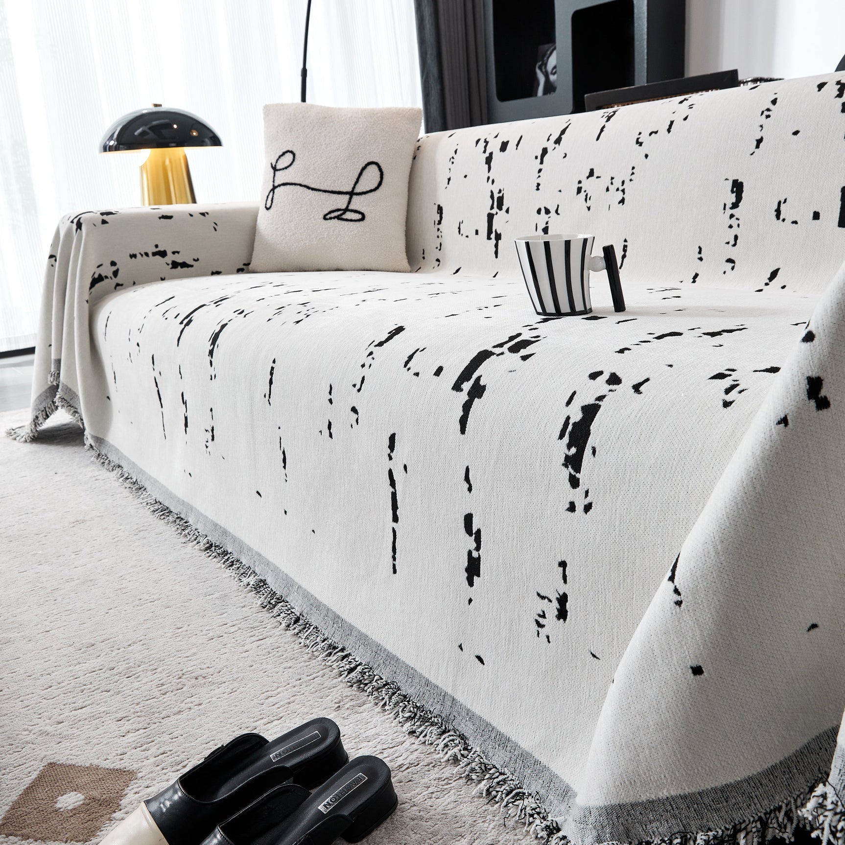 Couch Cover Reversible Chenille Sofa Slipcover for Sectional Multi-Use Decorative Couch Protector - Ornate Home