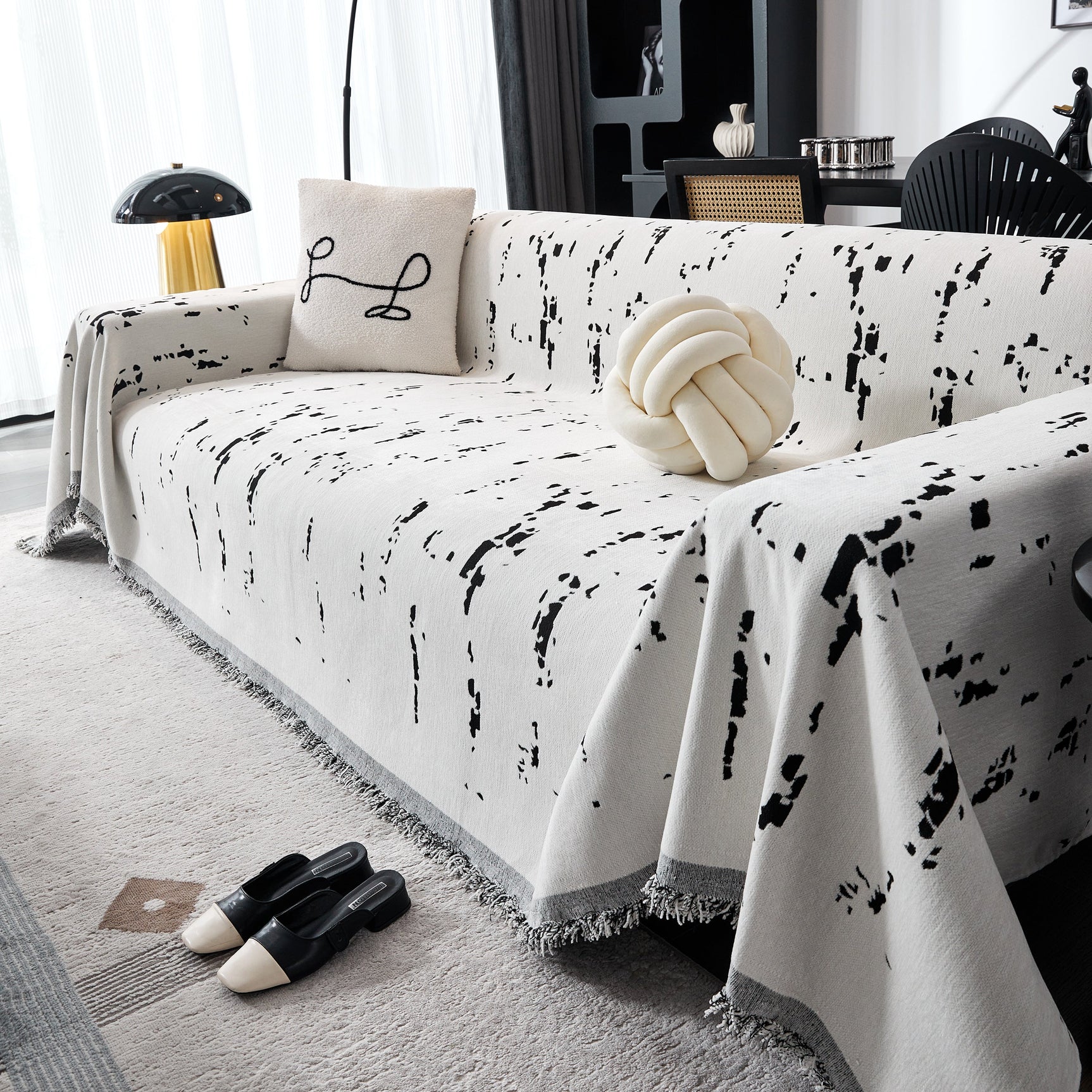 Couch Cover Reversible Chenille Sofa Slipcover for Sectional Multi-Use Decorative Couch Protector - Ornate Home