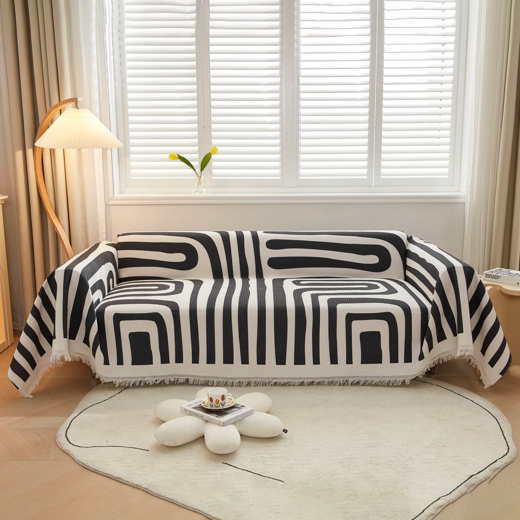 Couch Cover for Most Shape Sofas, Waffle Lattice Sofa Cover Throw, Washable Furniture Covers for Pets - Ornate Home