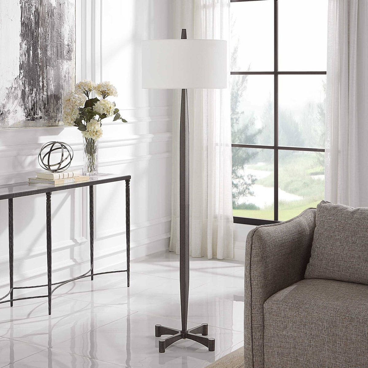 Counteract Rust Metal Floor Lamp - Ornate Home