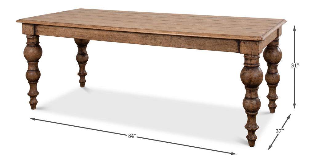 Country Estate Tan Oak Dining Table - Ornate Home