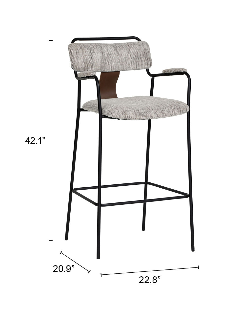 Couva Gray Tweed Barstool (Set of 2) - Ornate Home