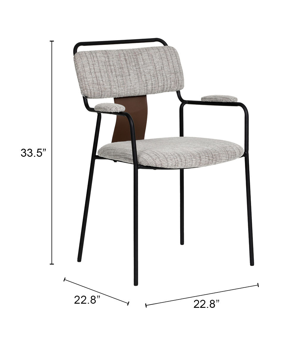 Couva Gray Tweed Dining Chair (Set of 2) - Ornate Home