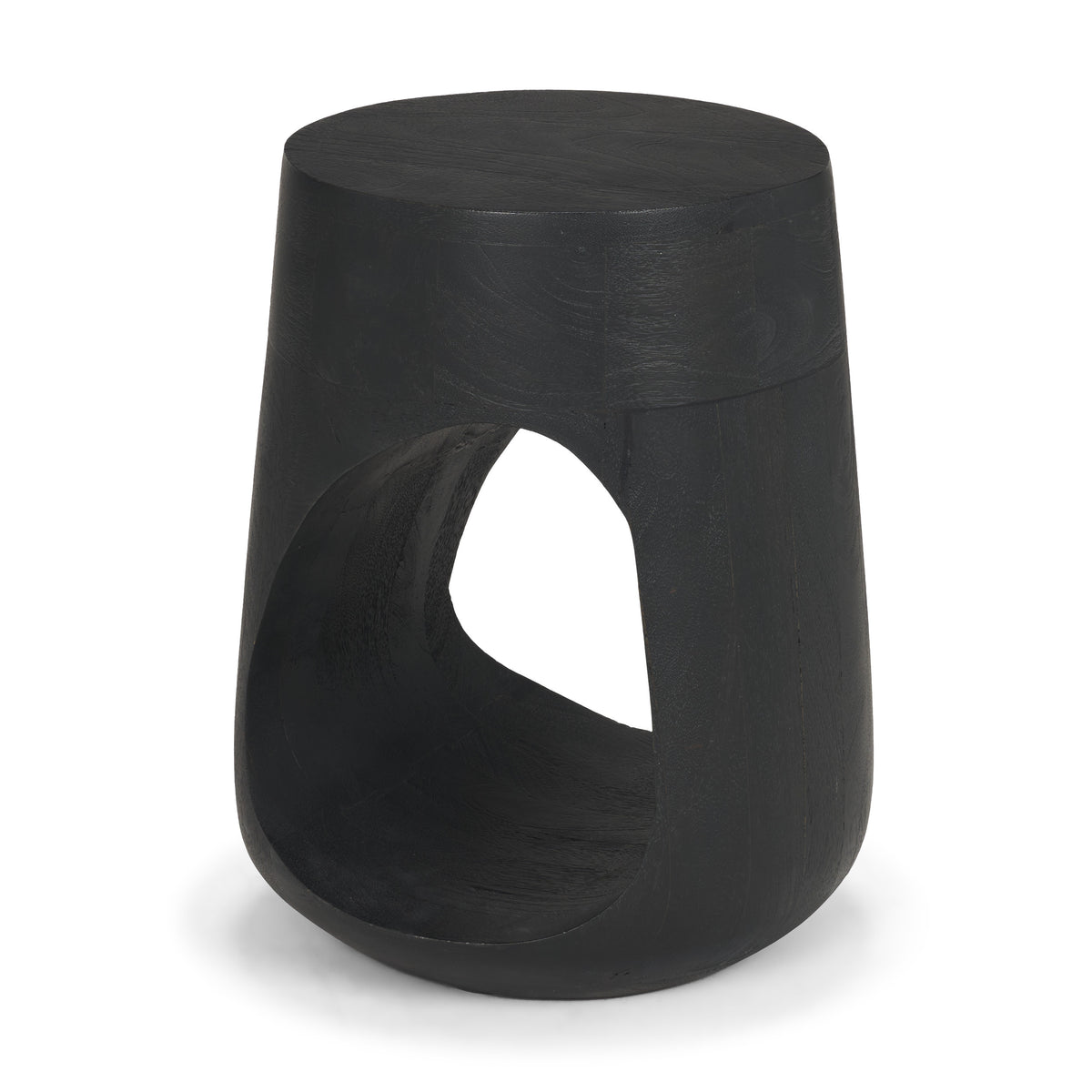 Cove Dark Brown Sculptural Open Side Table