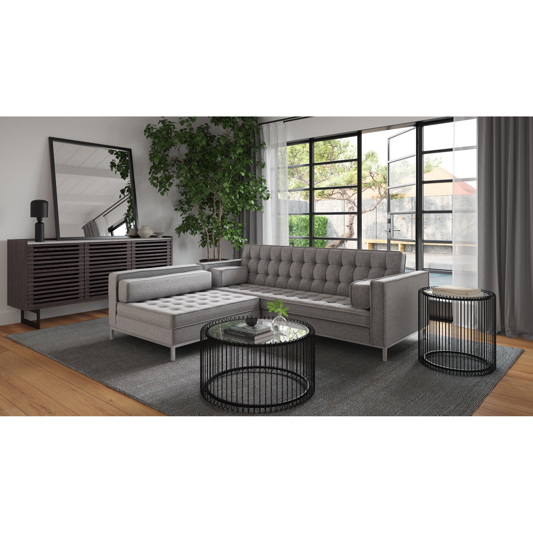 Covella Grey Ottoman Storage - Ornate Home