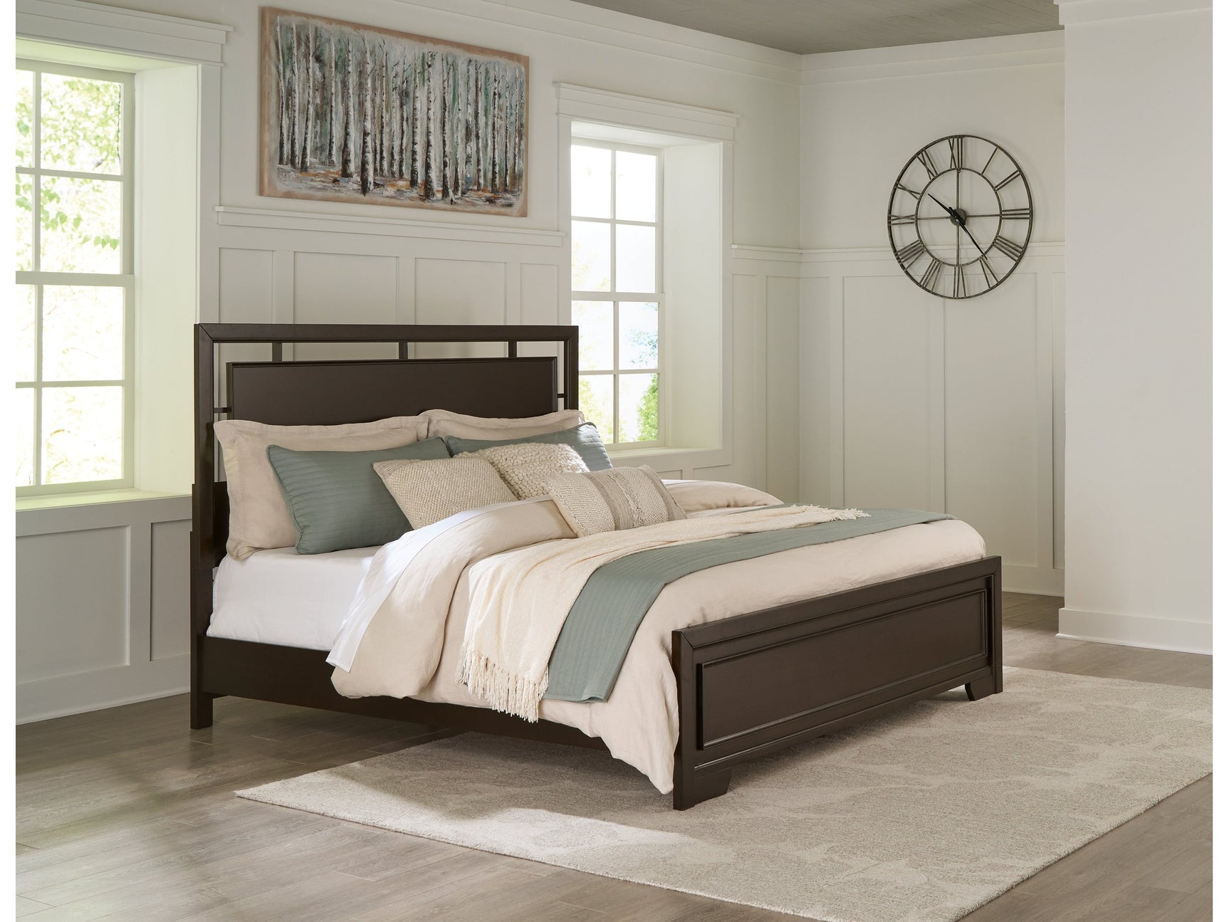 Covetown Dark Brown King Panel Bed - Ornate Home