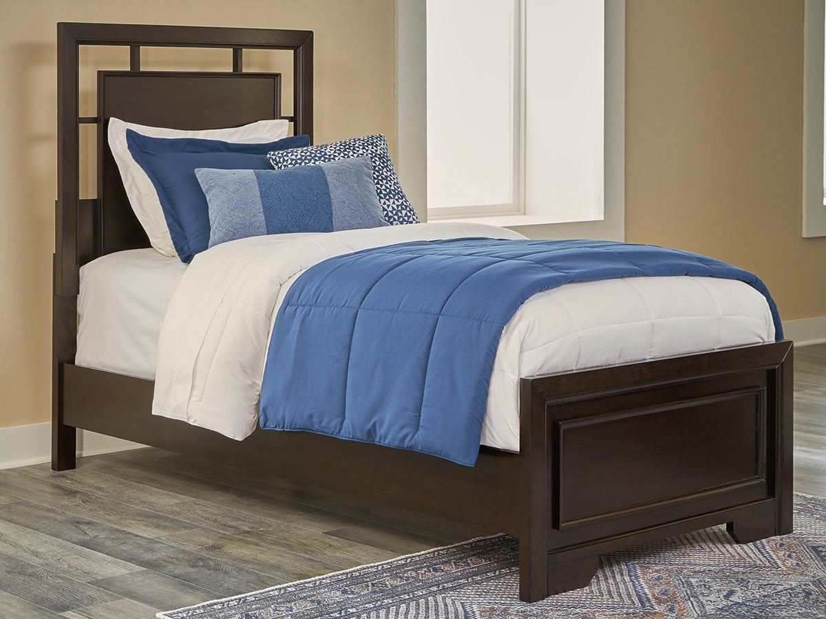 Covetown Dark Brown Twin Panel Bed (Online Special Price) - Ornate Home