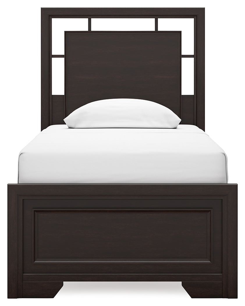 Covetown Dark Brown Twin Panel Bed (Online Special Price) - Ornate Home