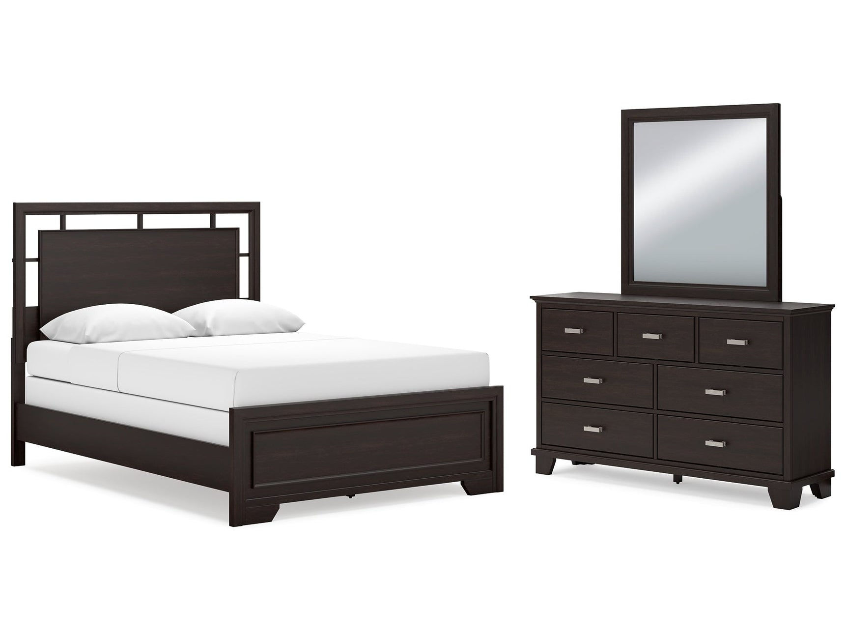 Covetown Queen Panel Bedroom Set with Dresser and Mirror - Ornate Home