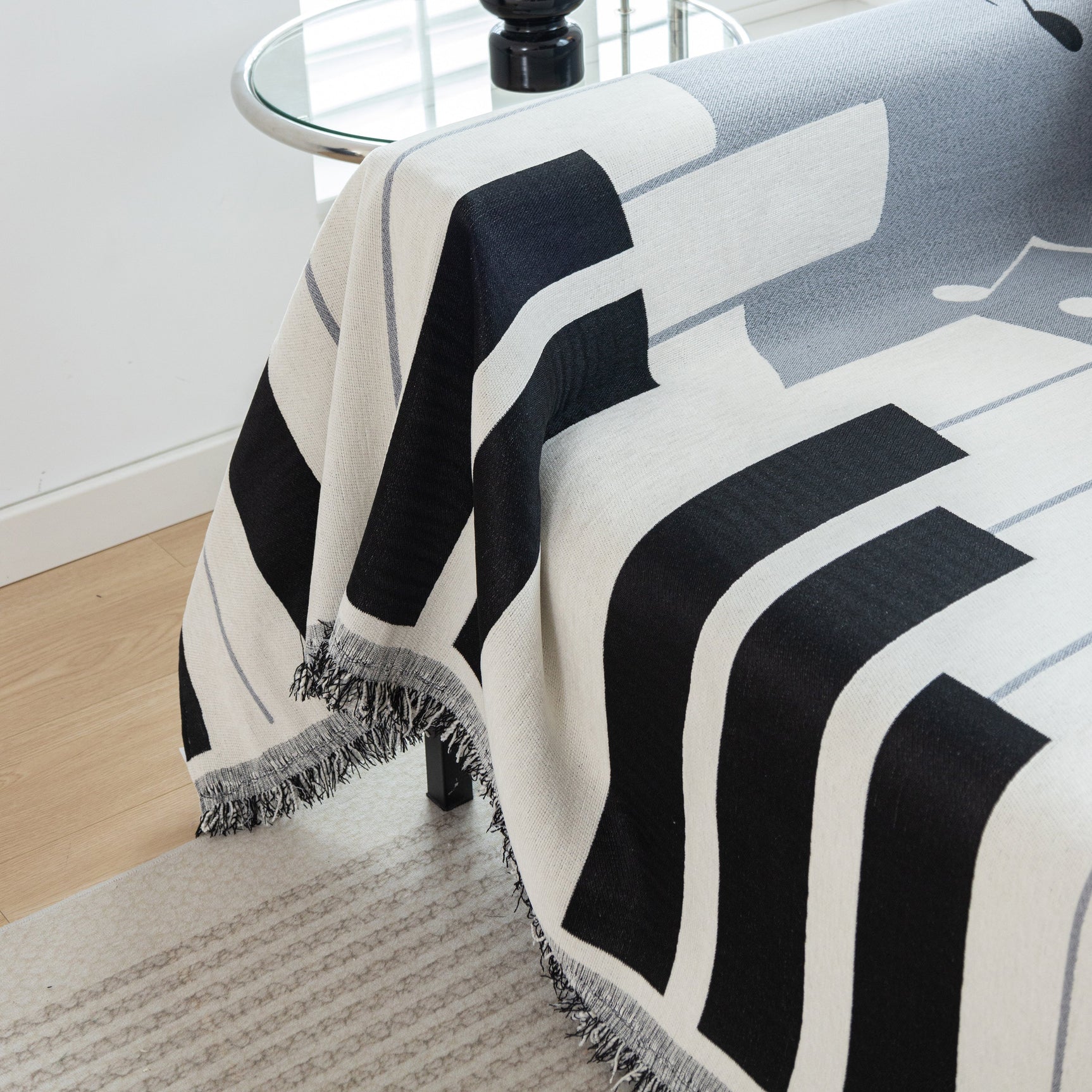 Cozy Chenille Dynamic Notes Sectional Couch Cover Blanket, Perfect Couch Throw Covers for Pets - Ornate Home