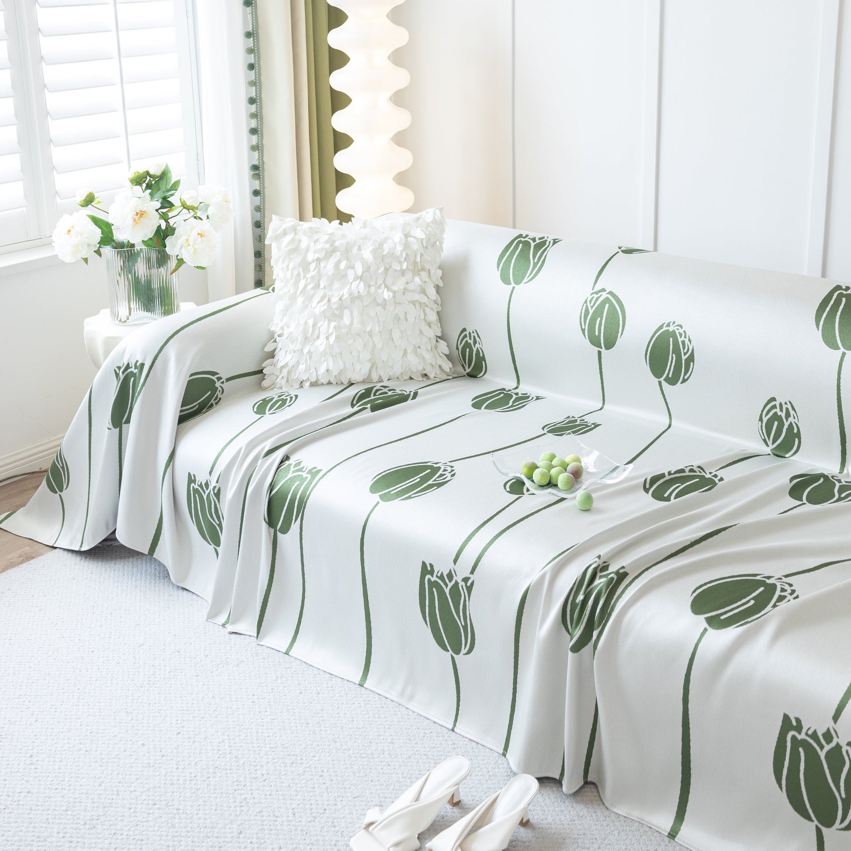 Cozy Cooling Tulip Sofa Throw Covers, Decorative & Breathable Couch Cover, Elegant Couch Protector - Ornate Home