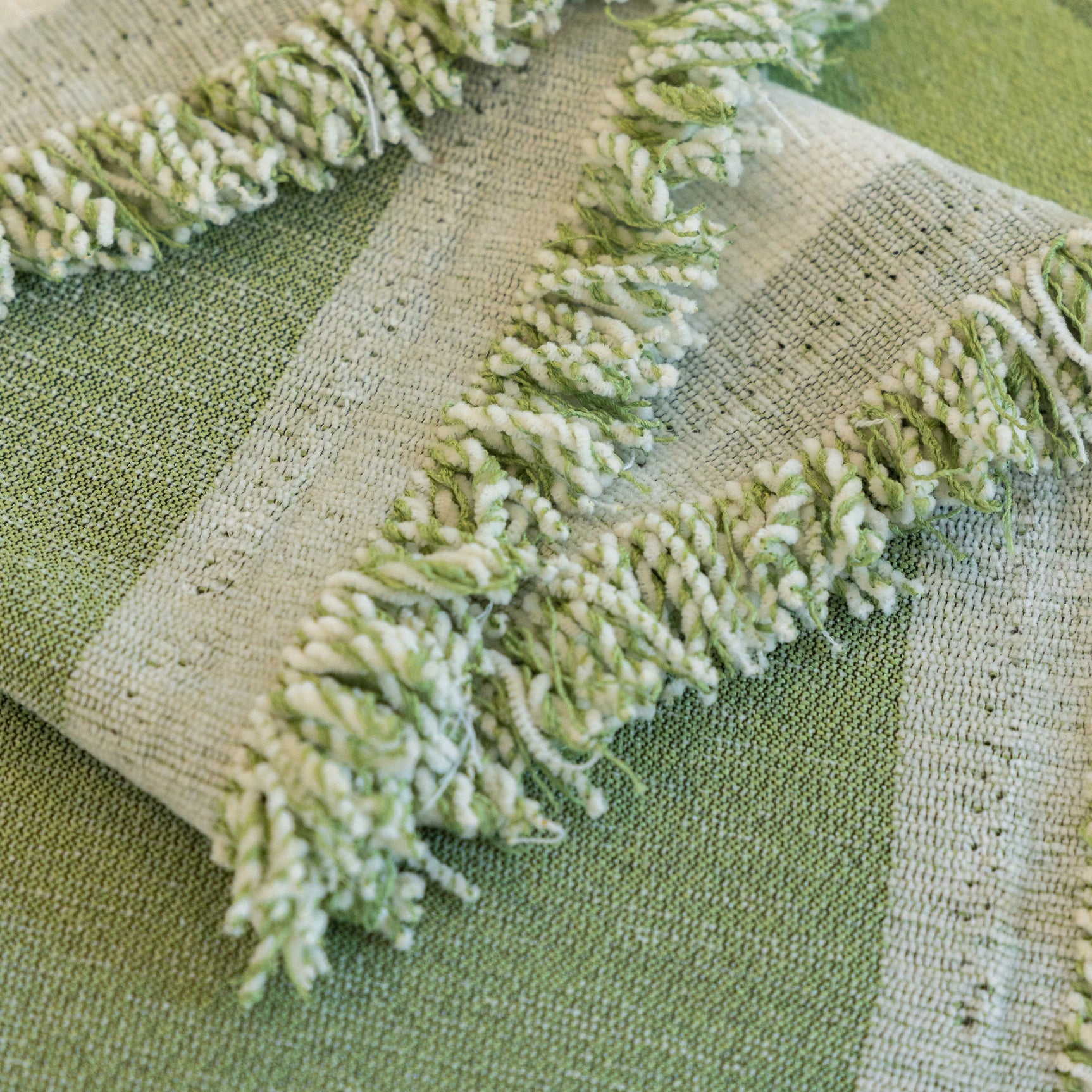 Cozy Couch Throw Blanket with Tassels, Jacquard Leaf Pattern Furniture Protector - Ornate Home
