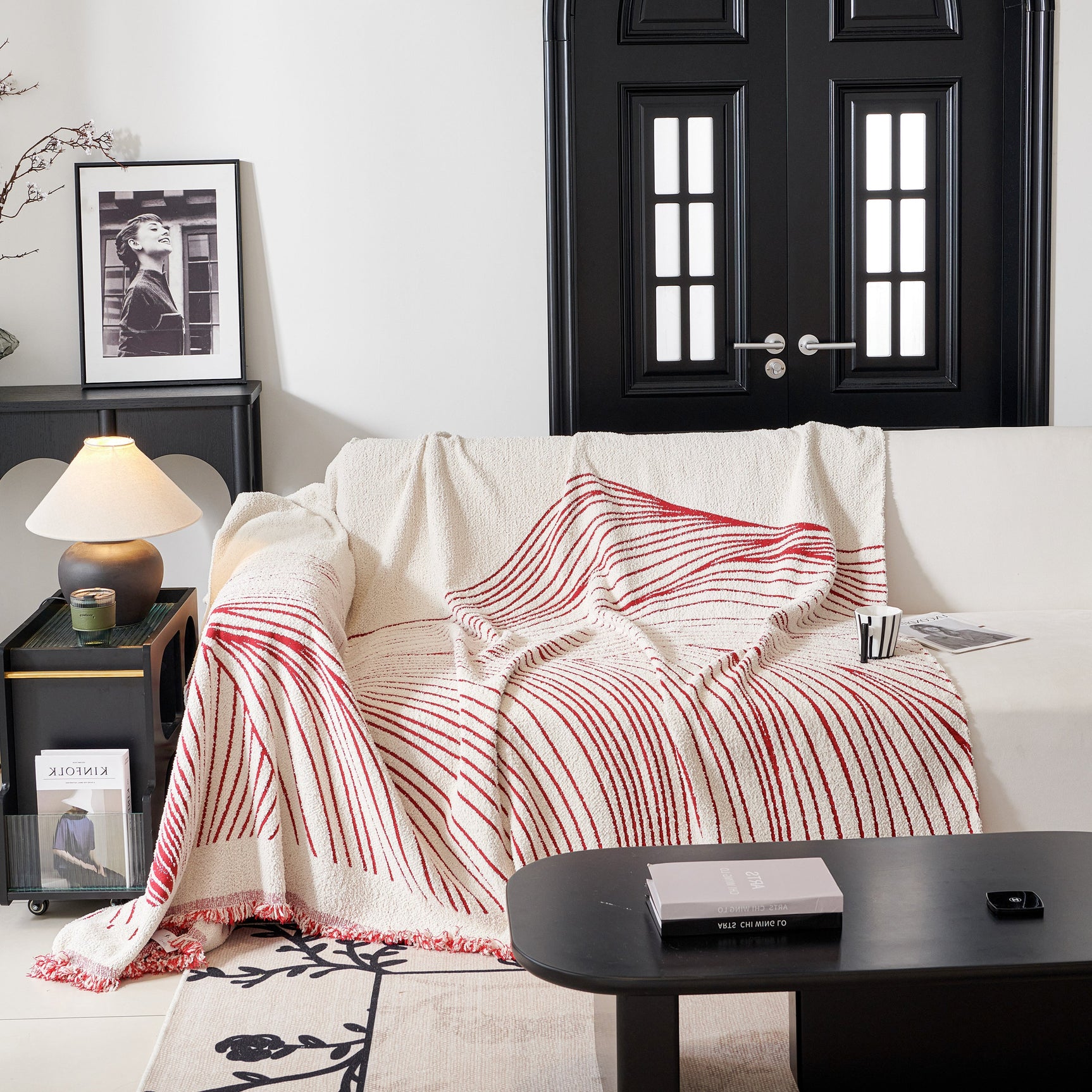 Cozy Striped Sofa Throw Blanket L Shaped Sectional Couch Covers Luxury Throws for Sofas - Ornate Home