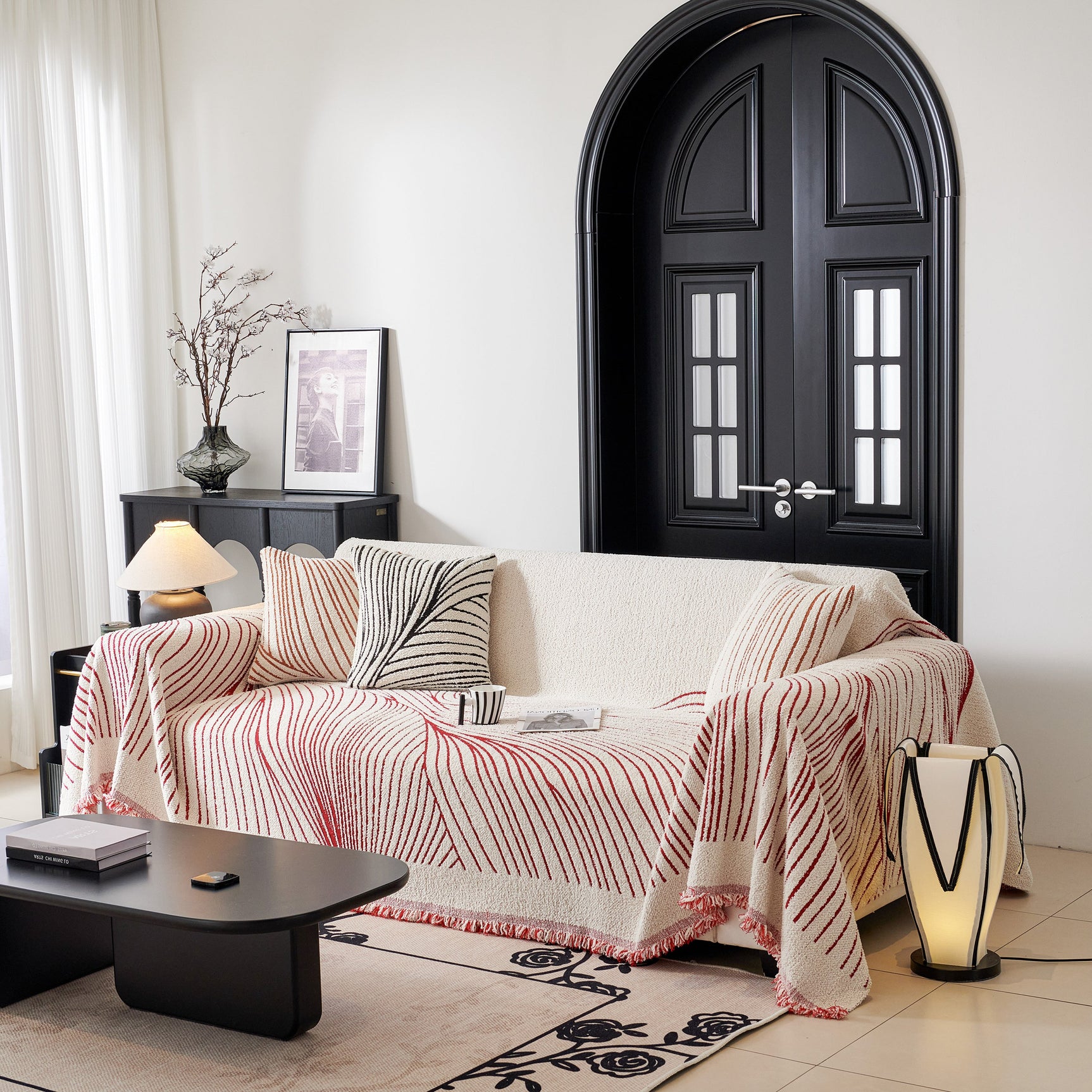 Cozy Striped Sofa Throw Blanket L Shaped Sectional Couch Covers Luxury Throws for Sofas - Ornate Home