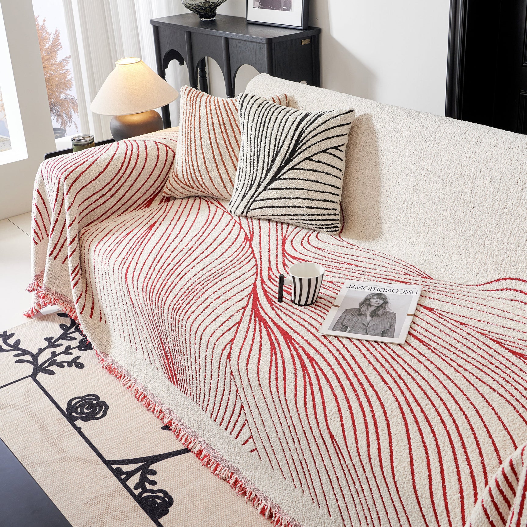 Cozy Striped Sofa Throw Blanket L Shaped Sectional Couch Covers Luxury Throws for Sofas - Ornate Home
