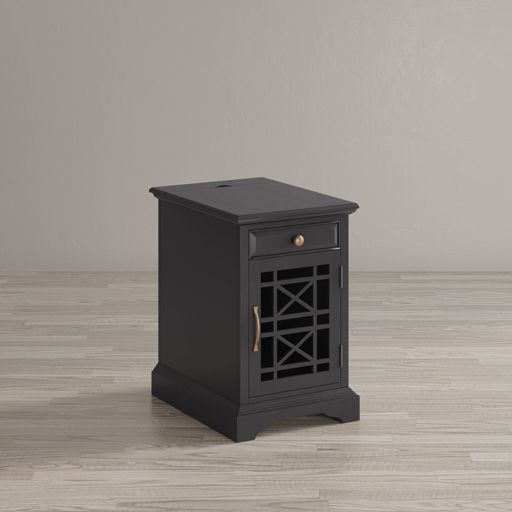 Craftsman Antique Black Power Chairside Table - Ornate Home