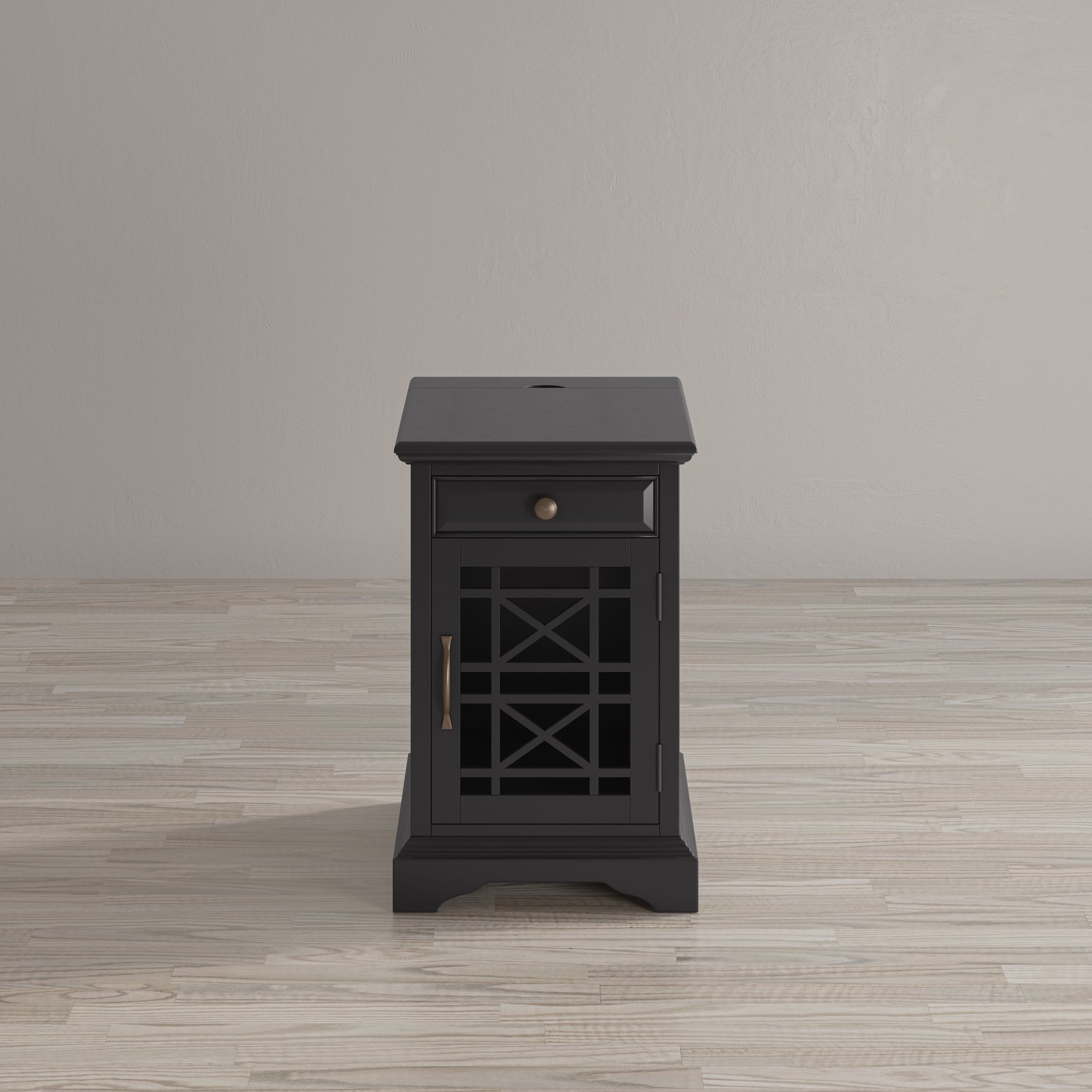 Craftsman Antique Black Power Chairside Table - Ornate Home