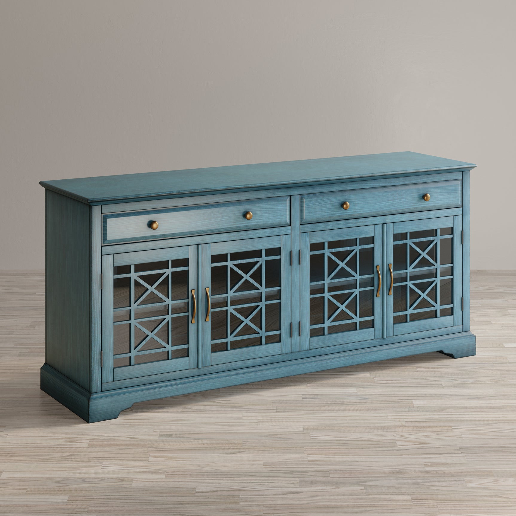 Craftsman Antique Blue 70 Media Unit - Ornate Home