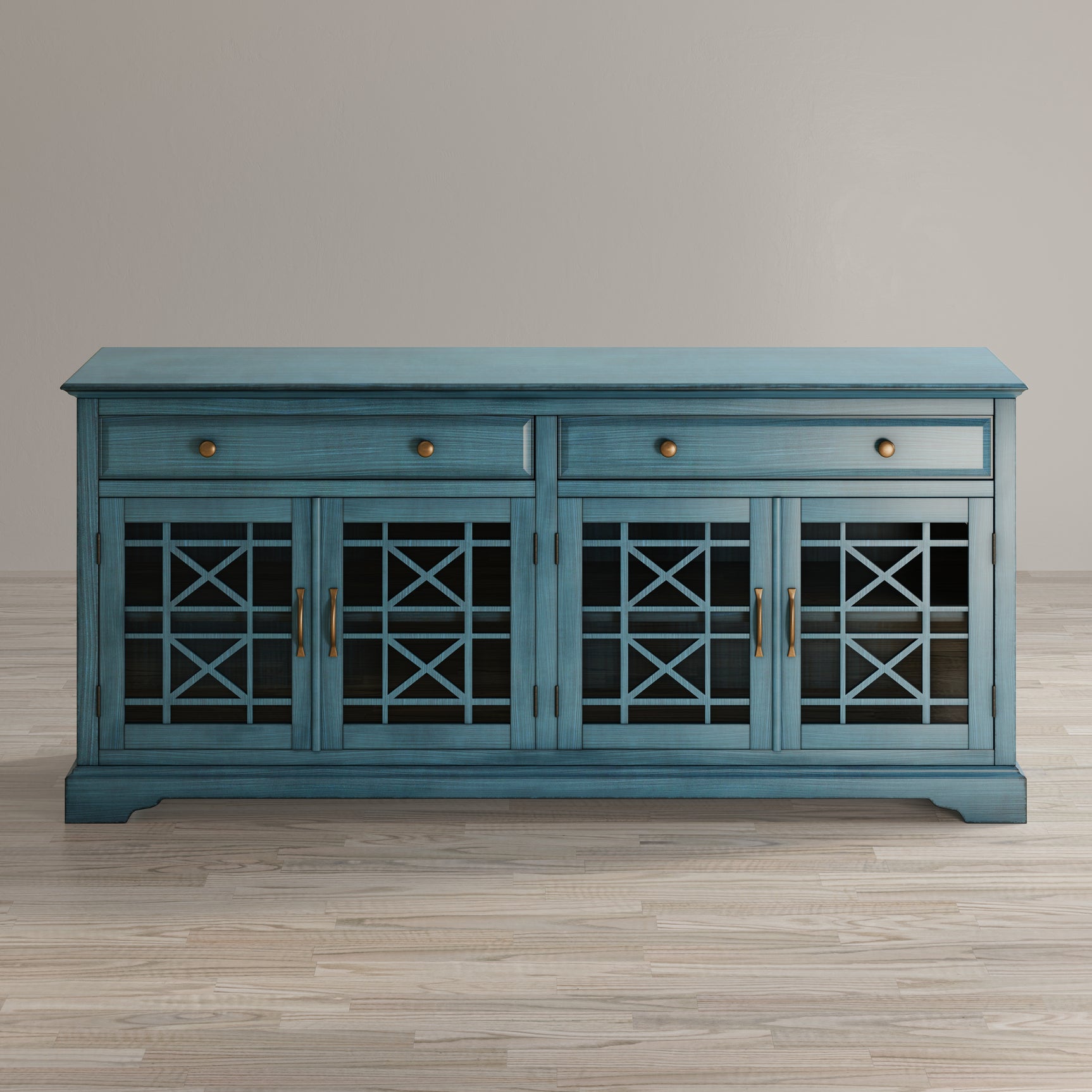 Craftsman Antique Blue 70 Media Unit - Ornate Home