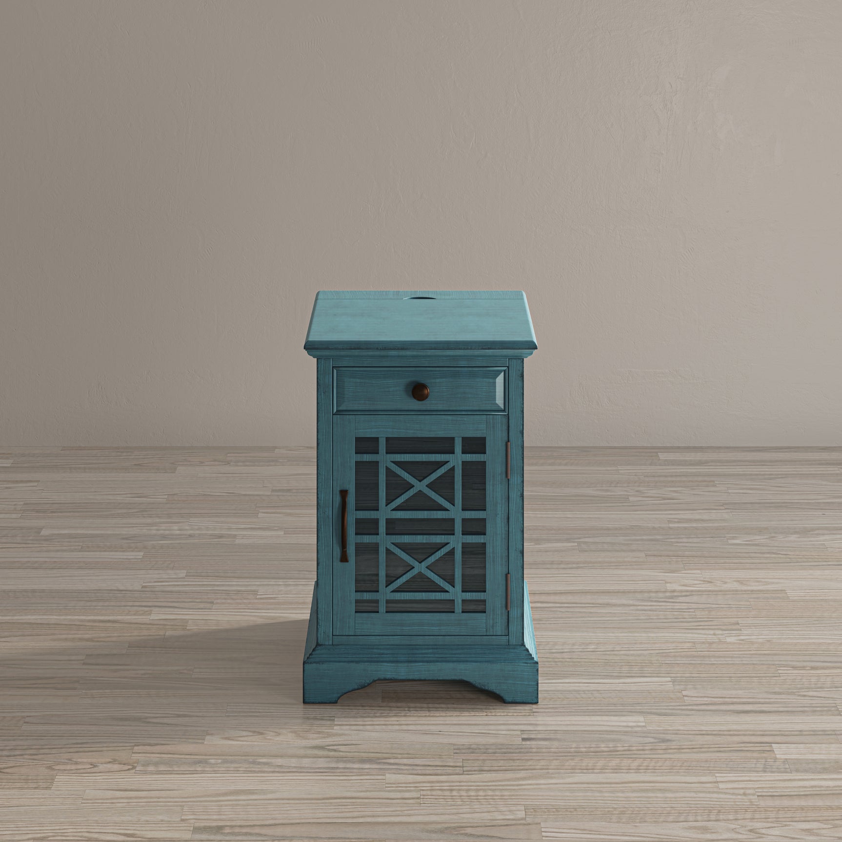 Craftsman Antique Blue Power Chairside Table - Ornate Home