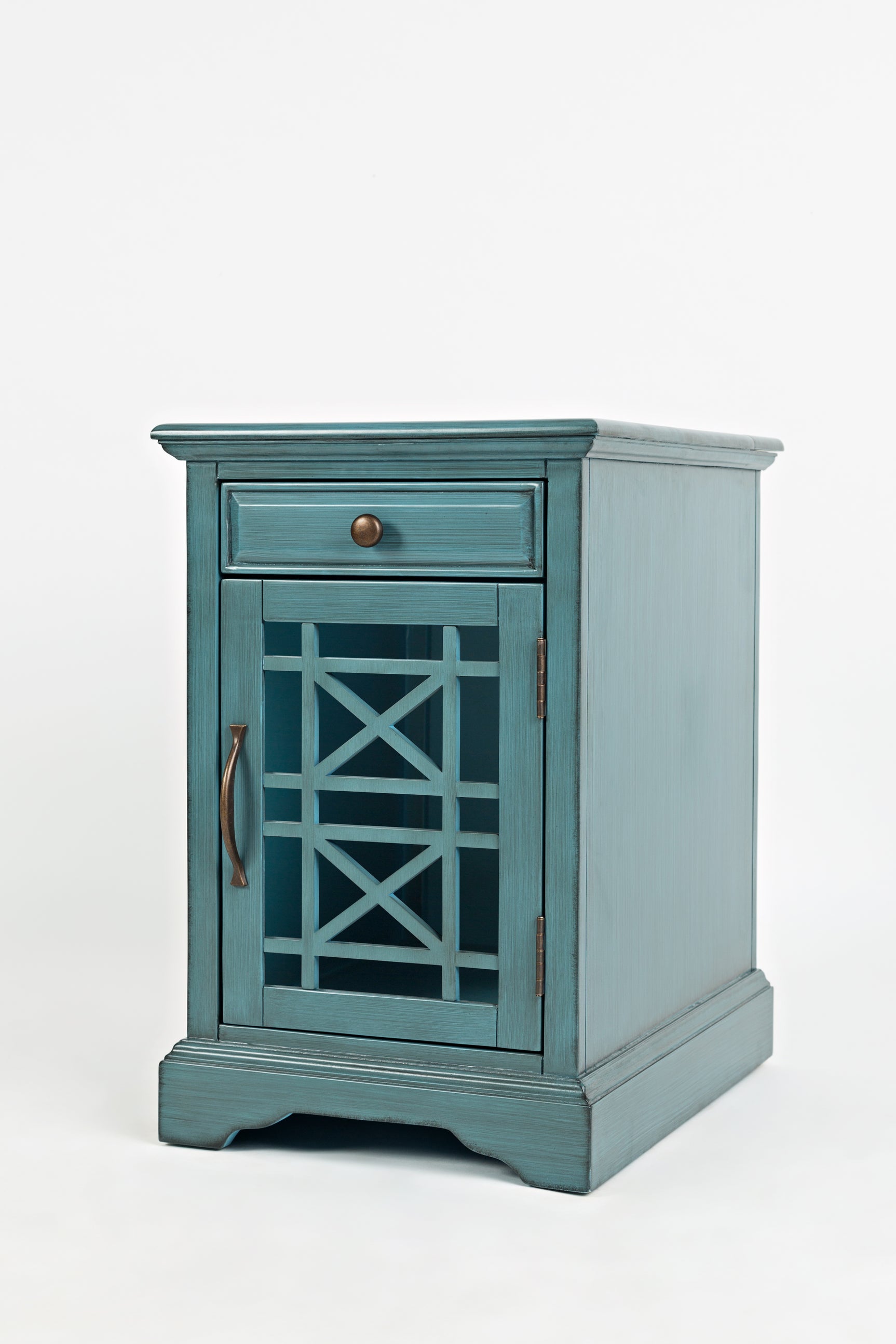 Craftsman Antique Blue Power Chairside Table - Ornate Home