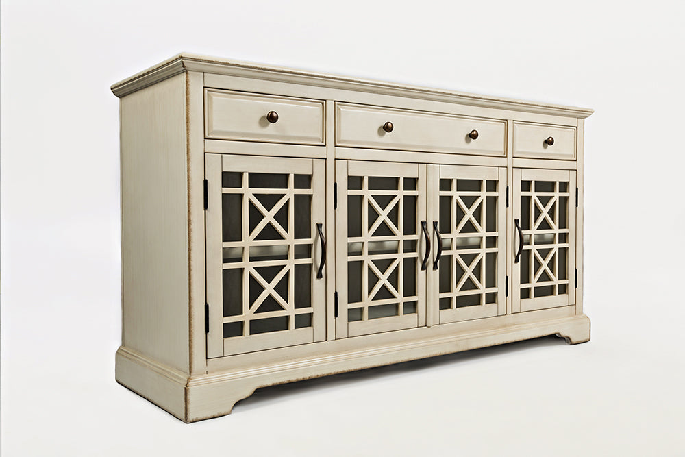 Craftsman Antique Cream 60 Media Unit - Ornate Home