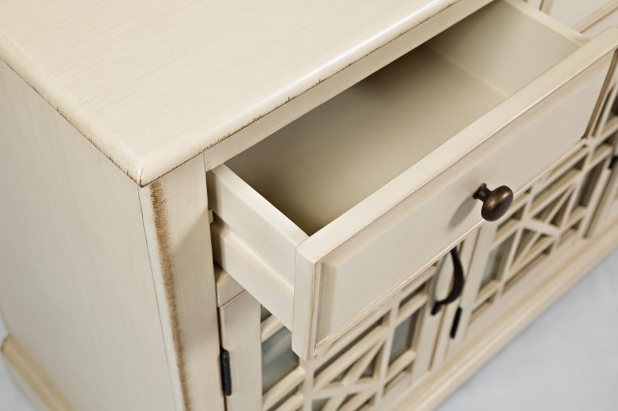 Craftsman Antique Cream 60 Media Unit - Ornate Home