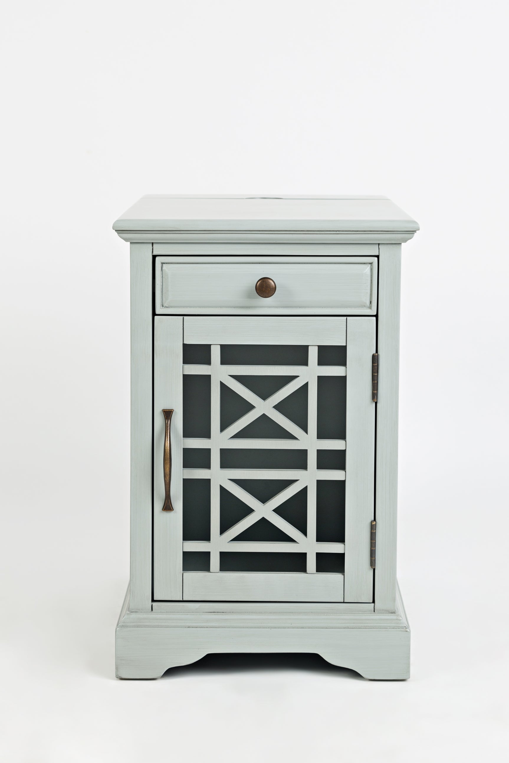 Craftsman Antique Grey Power Chairside Table - Ornate Home