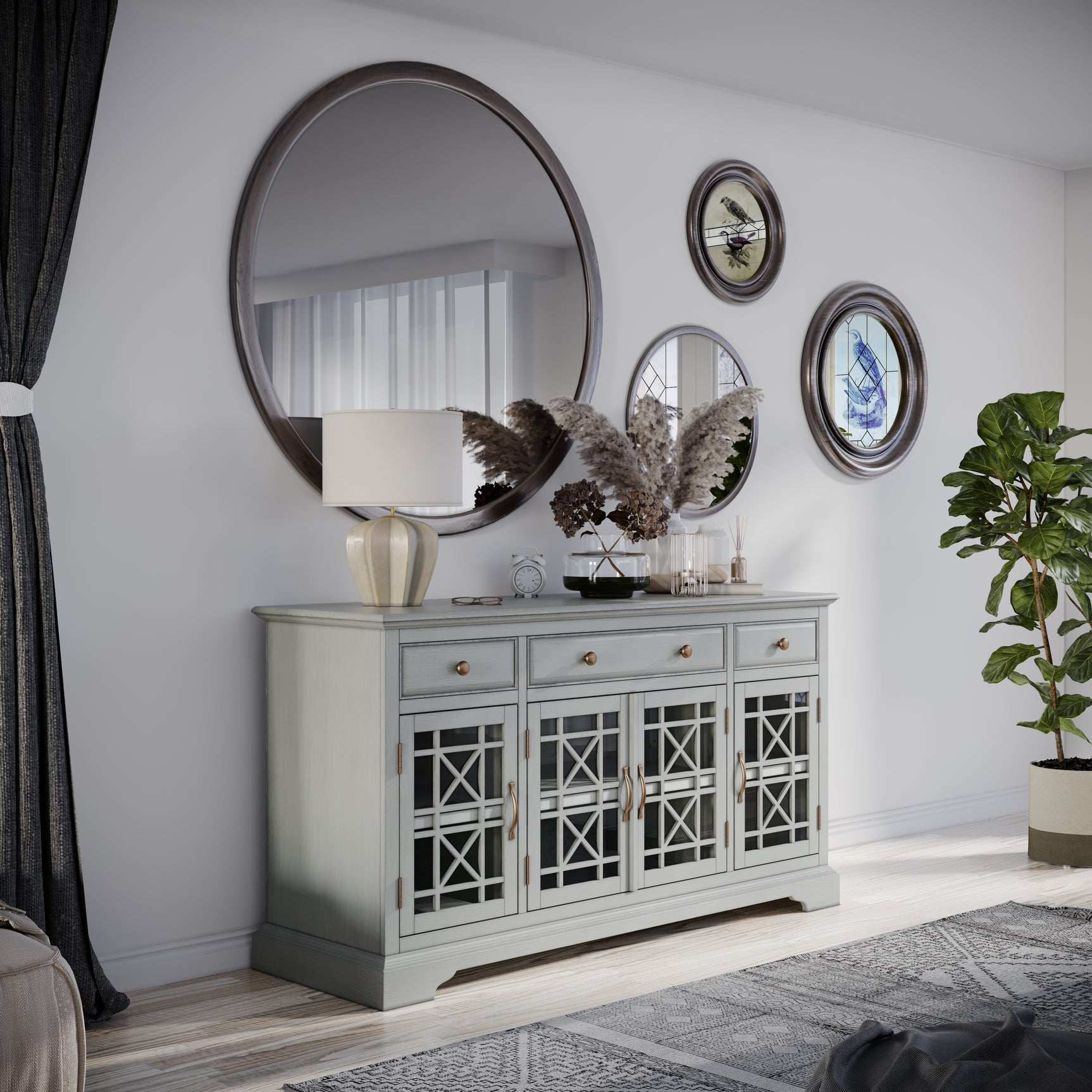 Craftsman Earl Grey 60 Media Unit - Ornate Home