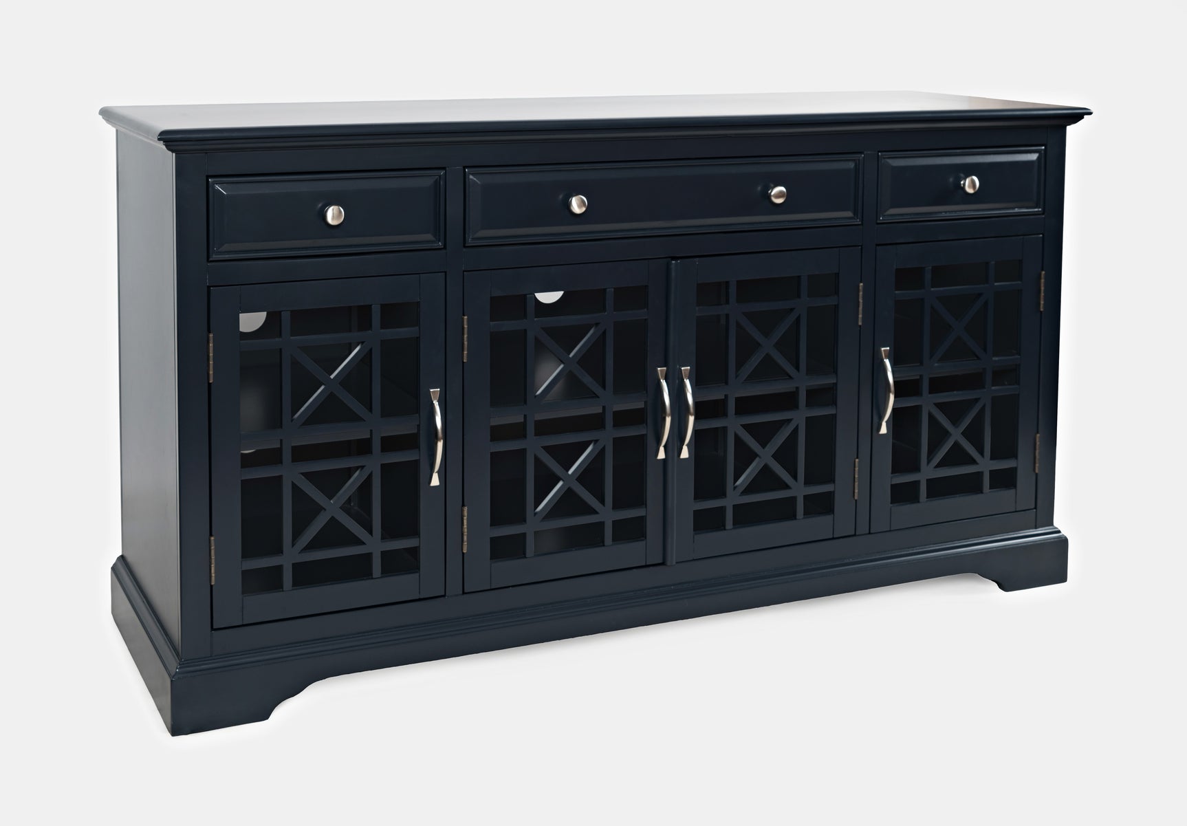 Craftsman Navy Blue 60 Media Unit - Ornate Home