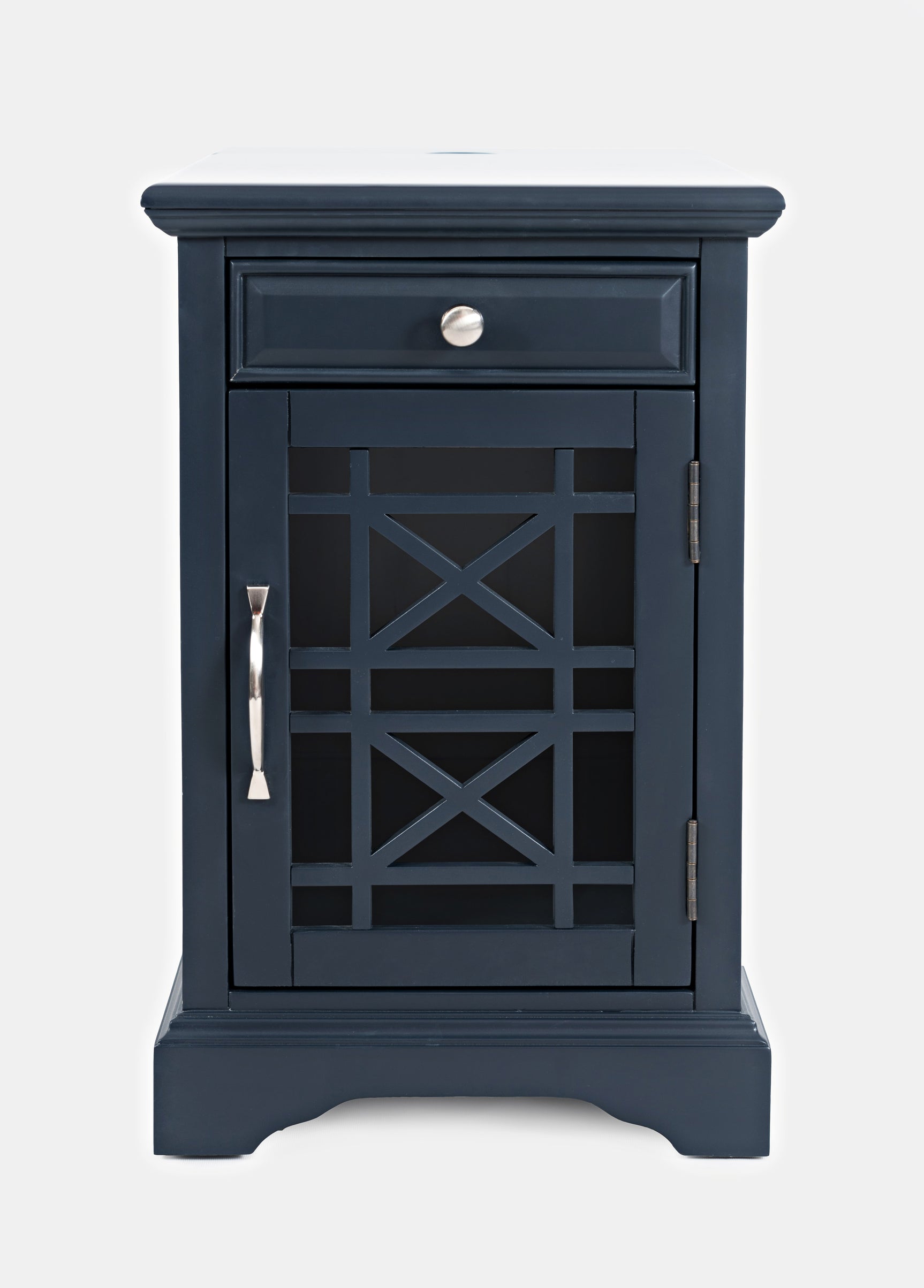 Craftsman Navy Power Chairside Table - Ornate Home