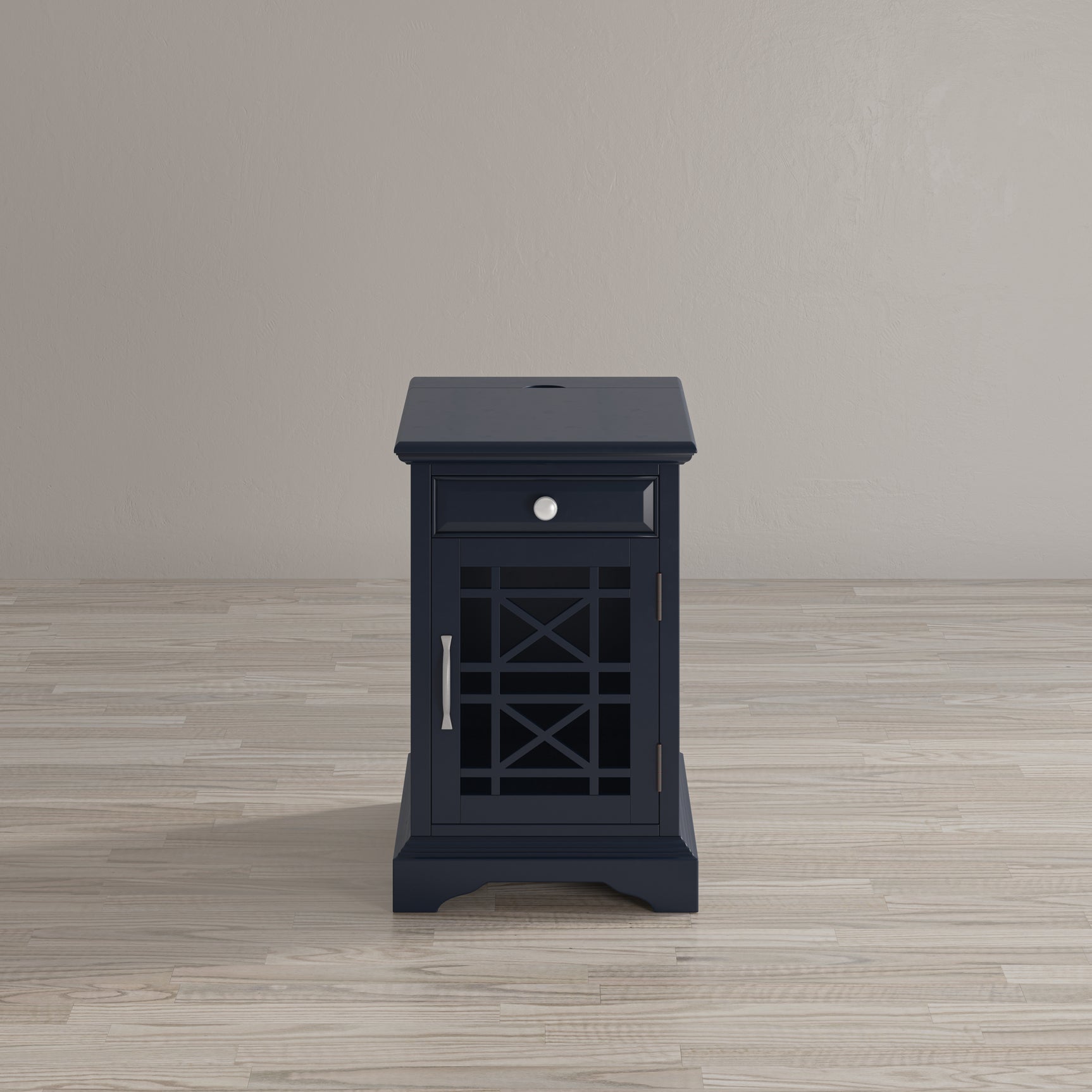 Craftsman Navy Power Chairside Table - Ornate Home
