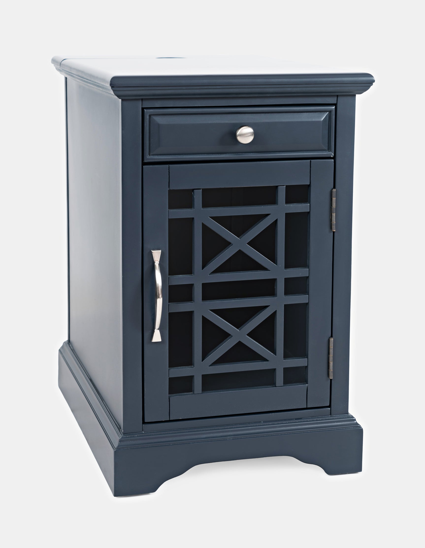 Craftsman Navy Power Chairside Table - Ornate Home