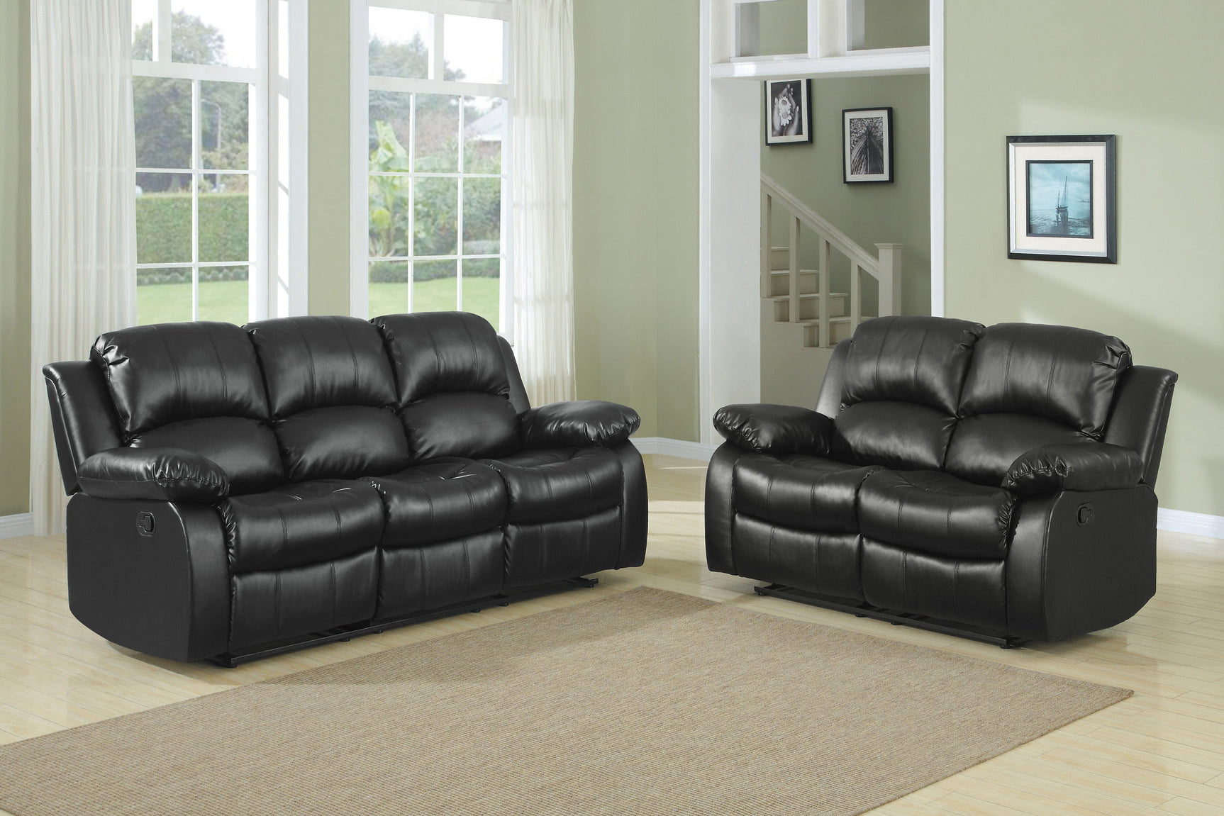 Cranley Black Double Reclining Loveseat - Ornate Home