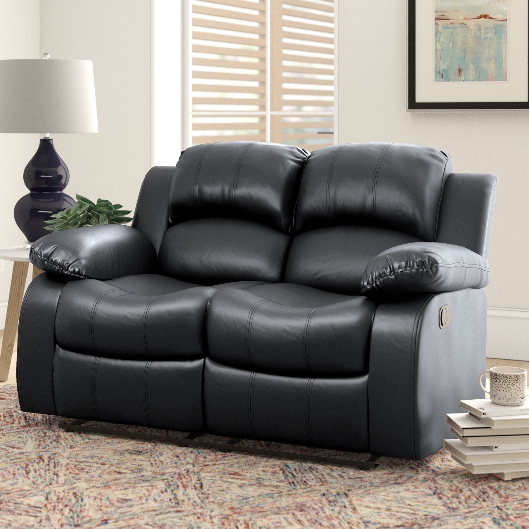 Cranley Black Double Reclining Loveseat - Ornate Home