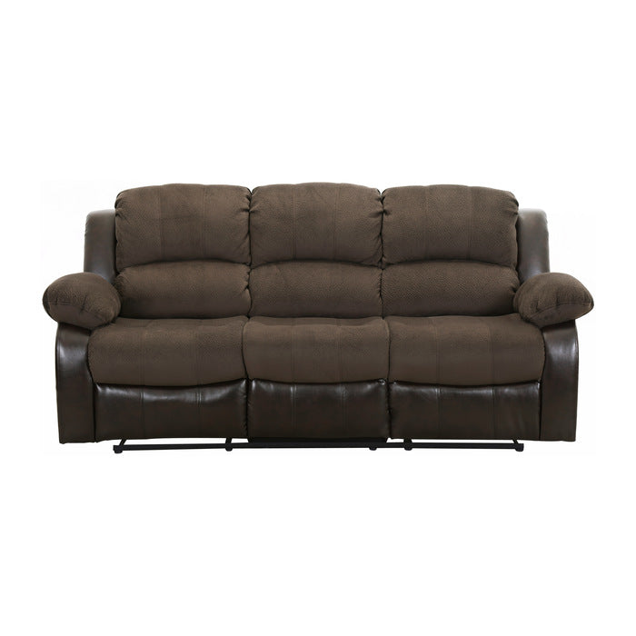 Cranley Brown Double Reclining Sofa Fabric Seating - Ornate Home