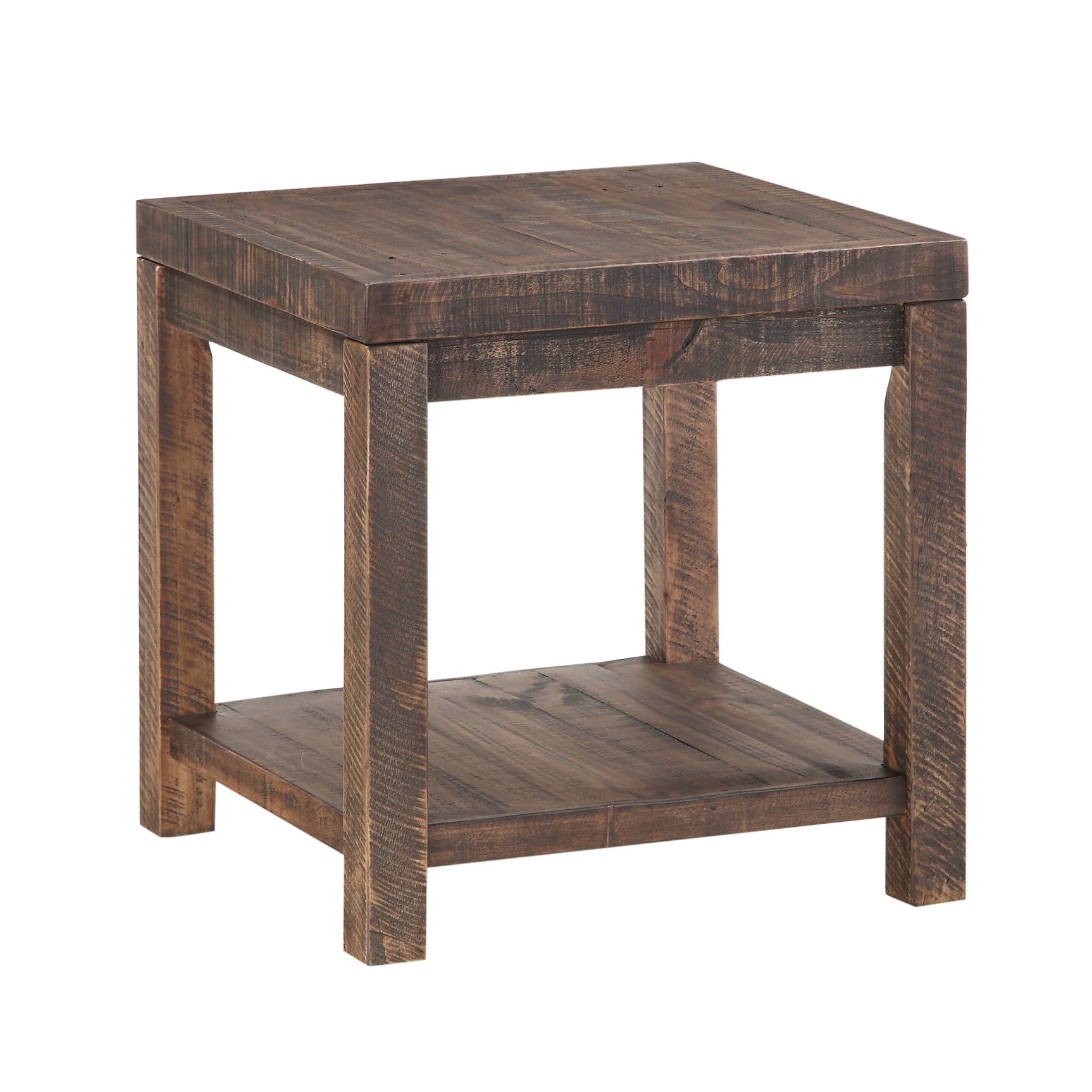 Craster Reclaimed Wood Square Side Table in Smoky Taupe - Ornate Home