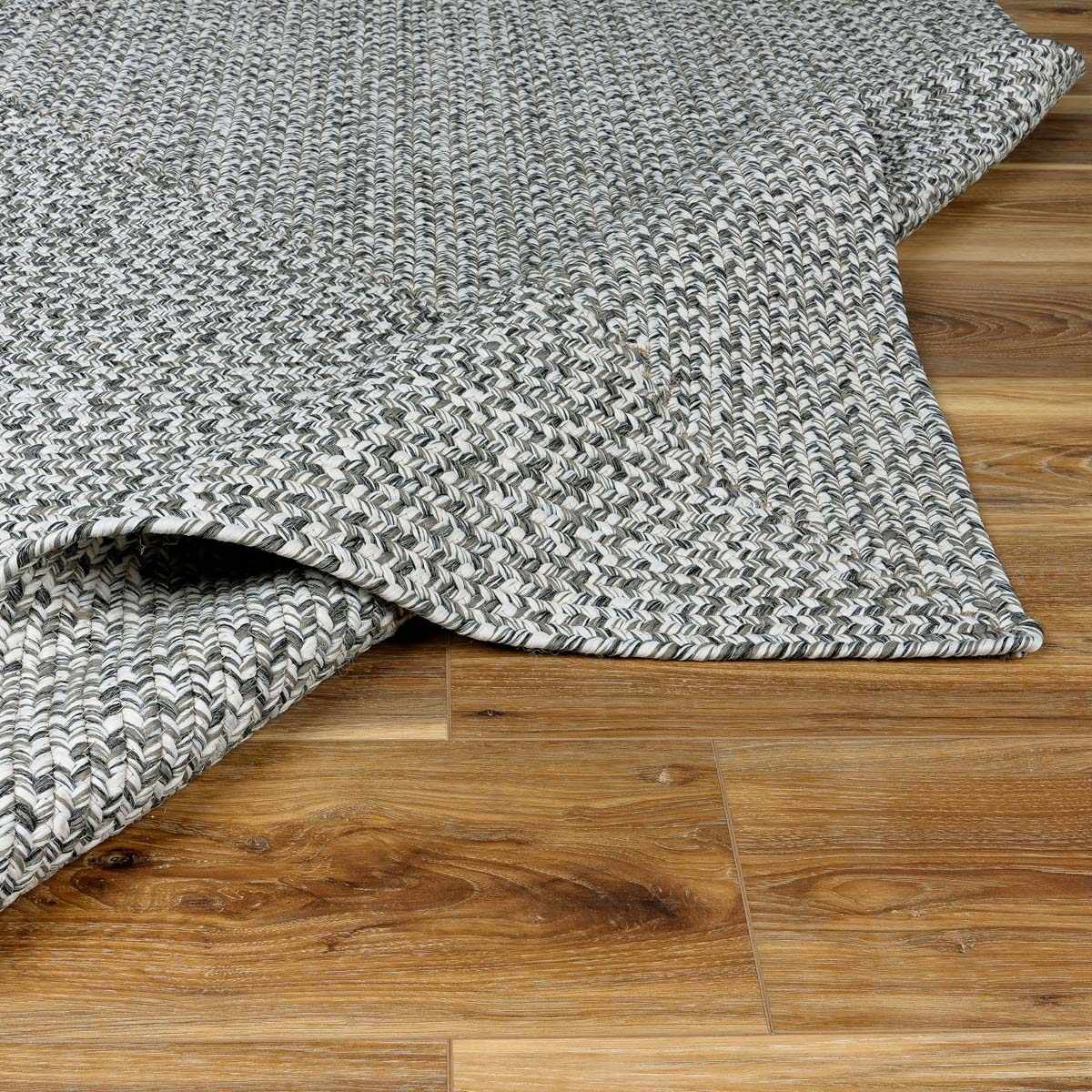 Cream Charcoal Braided Faux Jute Outdoor Rug - Ornate Home